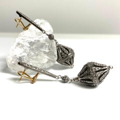 Pave Diamonds Rhodium Sterling Silver Paradizia Earrings