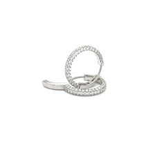 E3ROW20MM - TRILLIAN COLLECTION MICRO PAVE 18K WHITE 3 Row Hoop Earrings