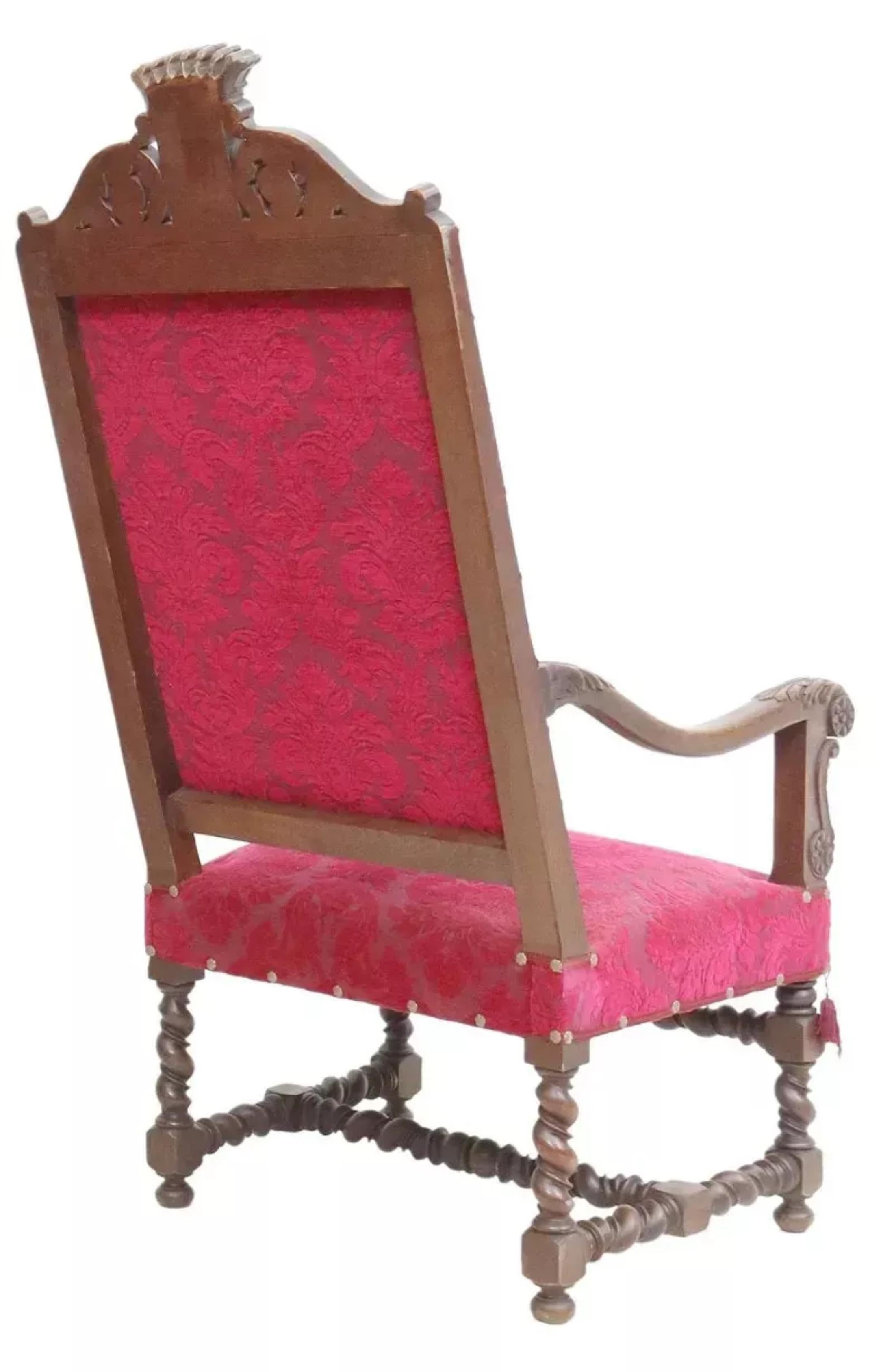 Ea. Fauteuils in quercia intagliata, set di 2 sedie in stile HENRY francese del 1900 in vendita 1