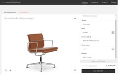 Ea 208 One of a Kind Vitra Eames Softpad Brown Leather Office Swivel Armchair