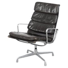 Used Ea 216 Soft Pad Desk Leather Chair by Charles&Ray Eames for Herman Miller, 1960s