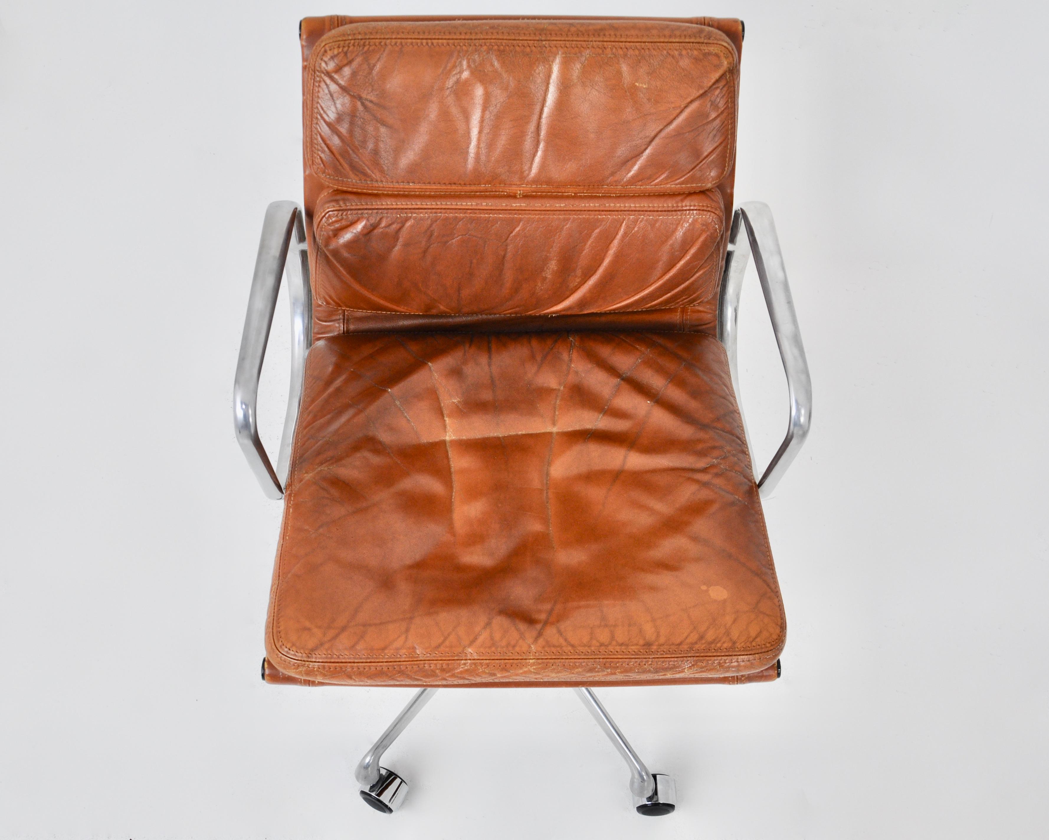 EA 217 Cognac Soft Pad Chair by Charles & Ray Eames for ICF, 1970s Set of 2 3