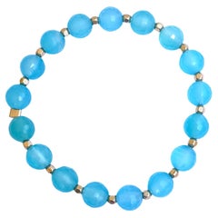 Sea Blue Chalcedony Quartz Bracelet
