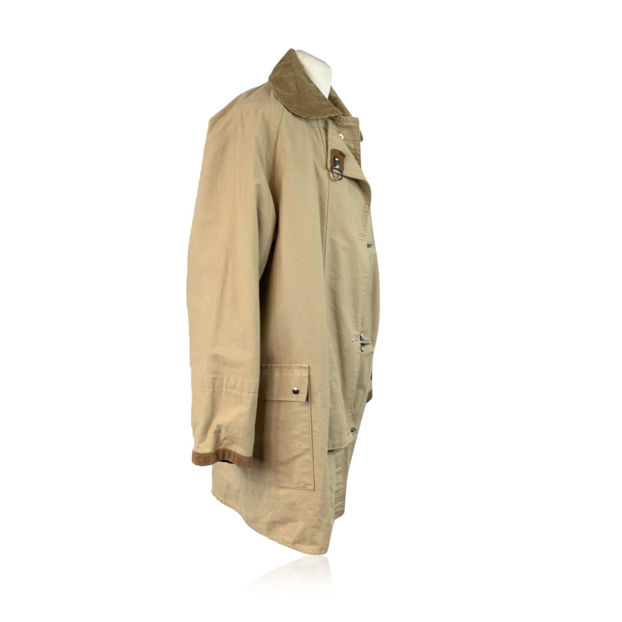 E.A. Fay Vintage Beige 4 Hook Firefighters Coat Uomo Taglia M In condizioni buone a Rome, Rome