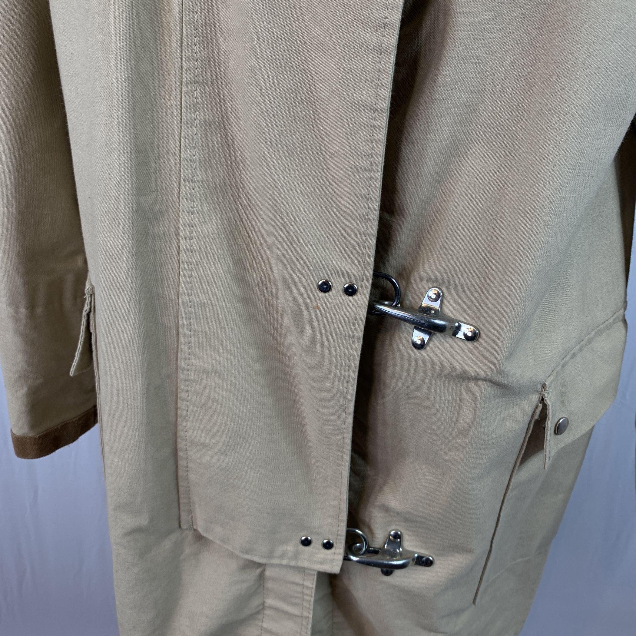 E.A. Fay Vintage Beige 4 Hook Firefighters Coat Uomo Taglia M 1