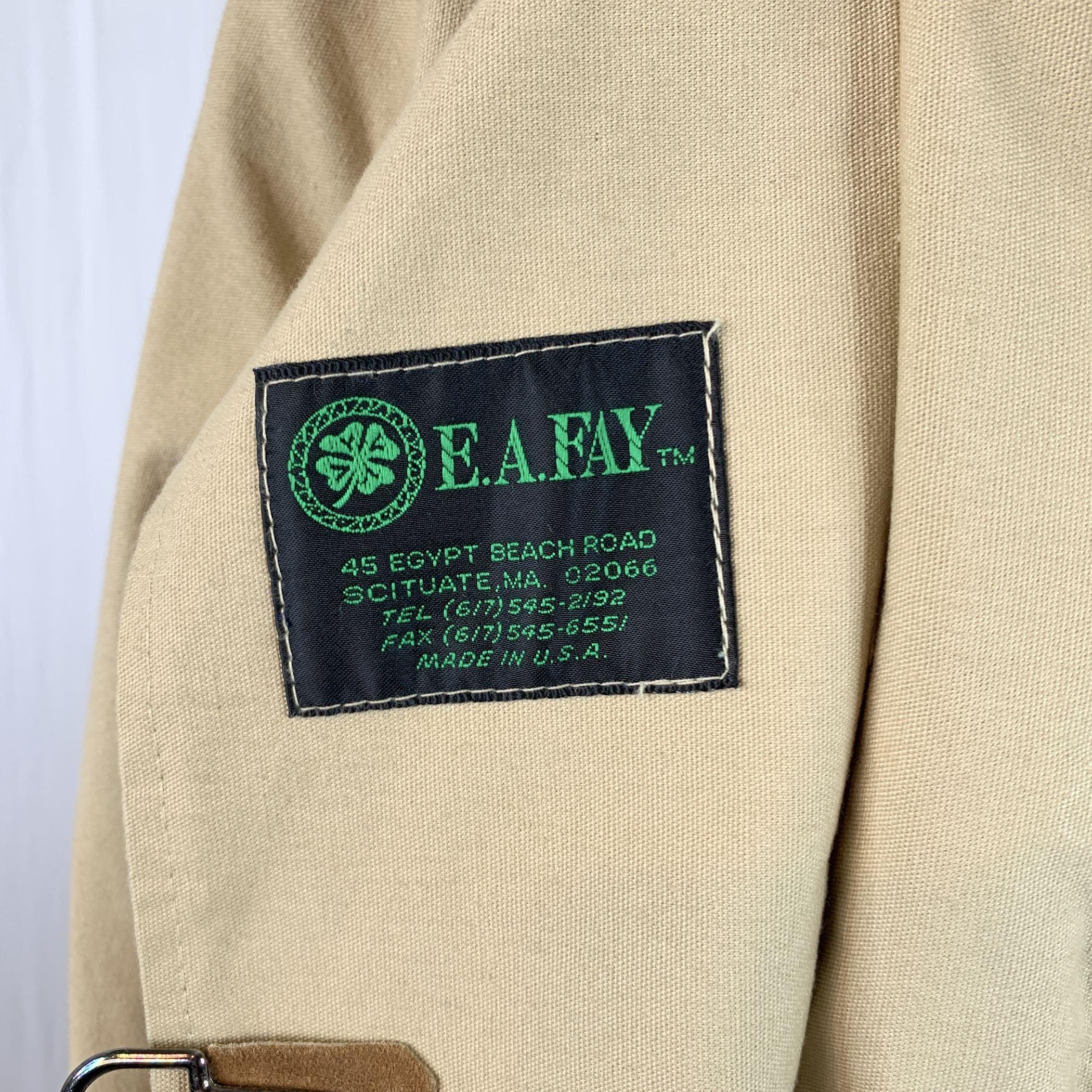 E.A. Fay Vintage Beige 4 Hook Firefighters Coat Uomo Taglia M 3