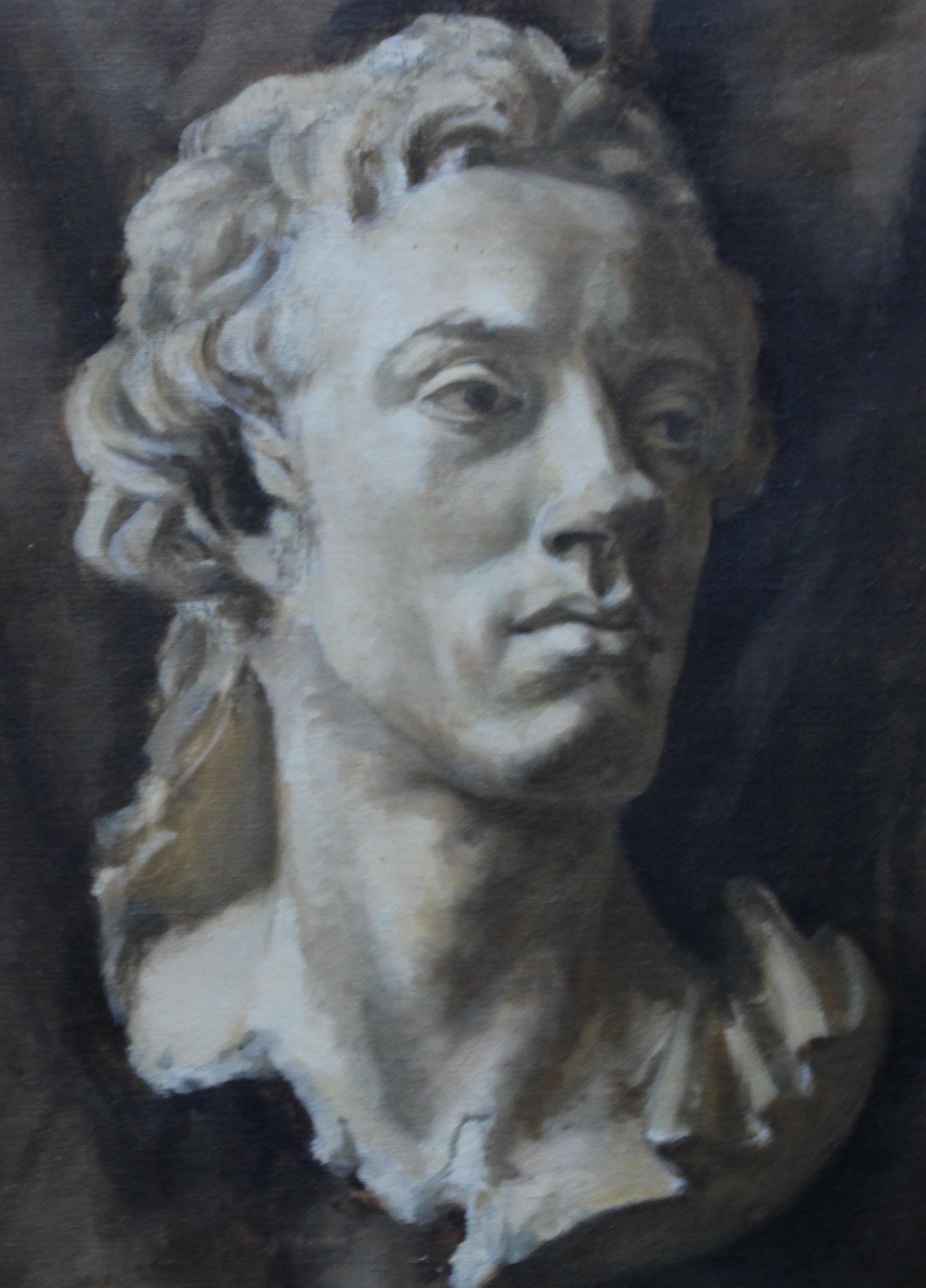 Study of a Marble Bust - British 40's Slade School art still life oil painting - Post-Impressionist Painting by E.A. Jay