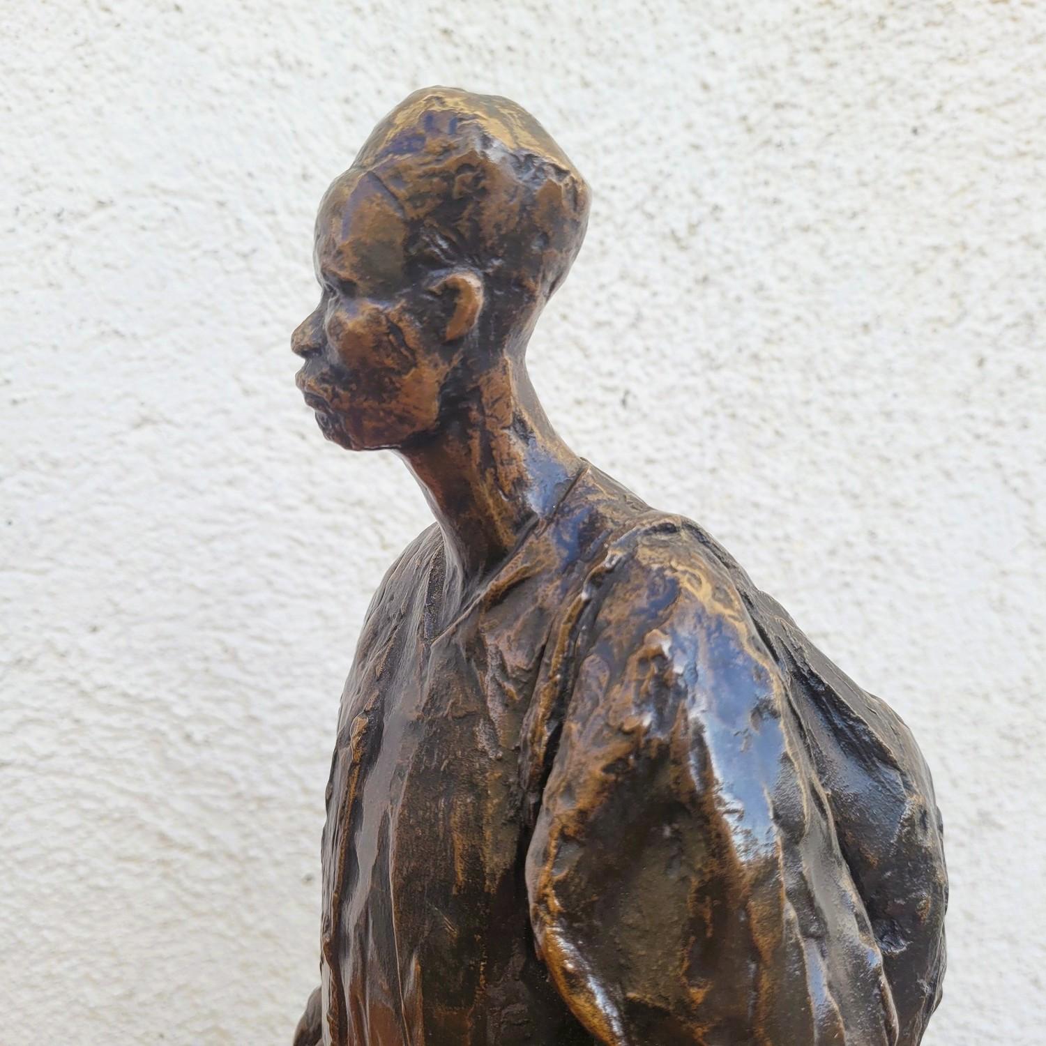 Ea Leroy, camerunés, escultura orientalista de bronce, principios del siglo XX en venta 9
