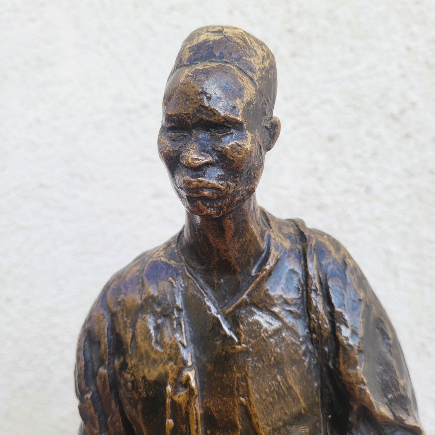 Ea Leroy, camerunés, escultura orientalista de bronce, principios del siglo XX Morisco en venta