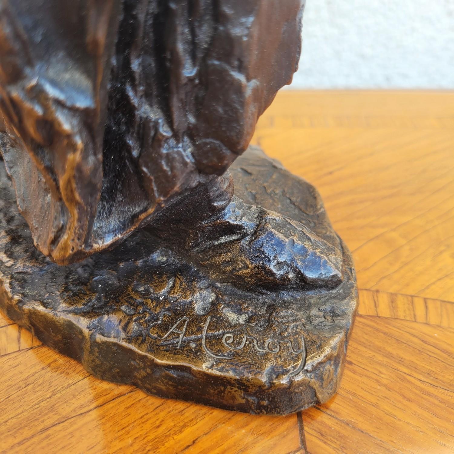 Ea Leroy, camerunés, escultura orientalista de bronce, principios del siglo XX en venta 1
