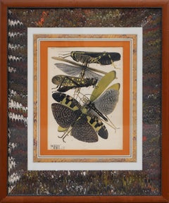 Twentieth-Century Earth-Toned Naturalistic Print of Various Insects