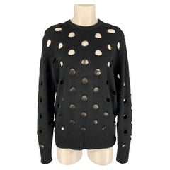 EACH X OTHER Size S Black Merino Wool Distressed Crew-Neck Sweater