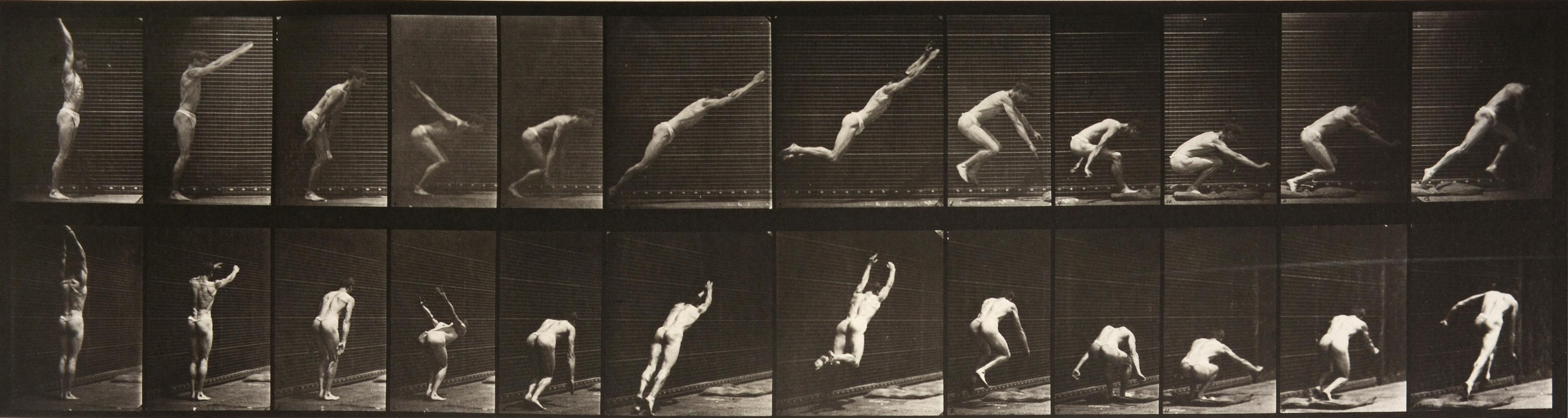 Animal Locomotion : planche 162 (Man Leaping Forwards), 1887 - Eadweard Muybridge