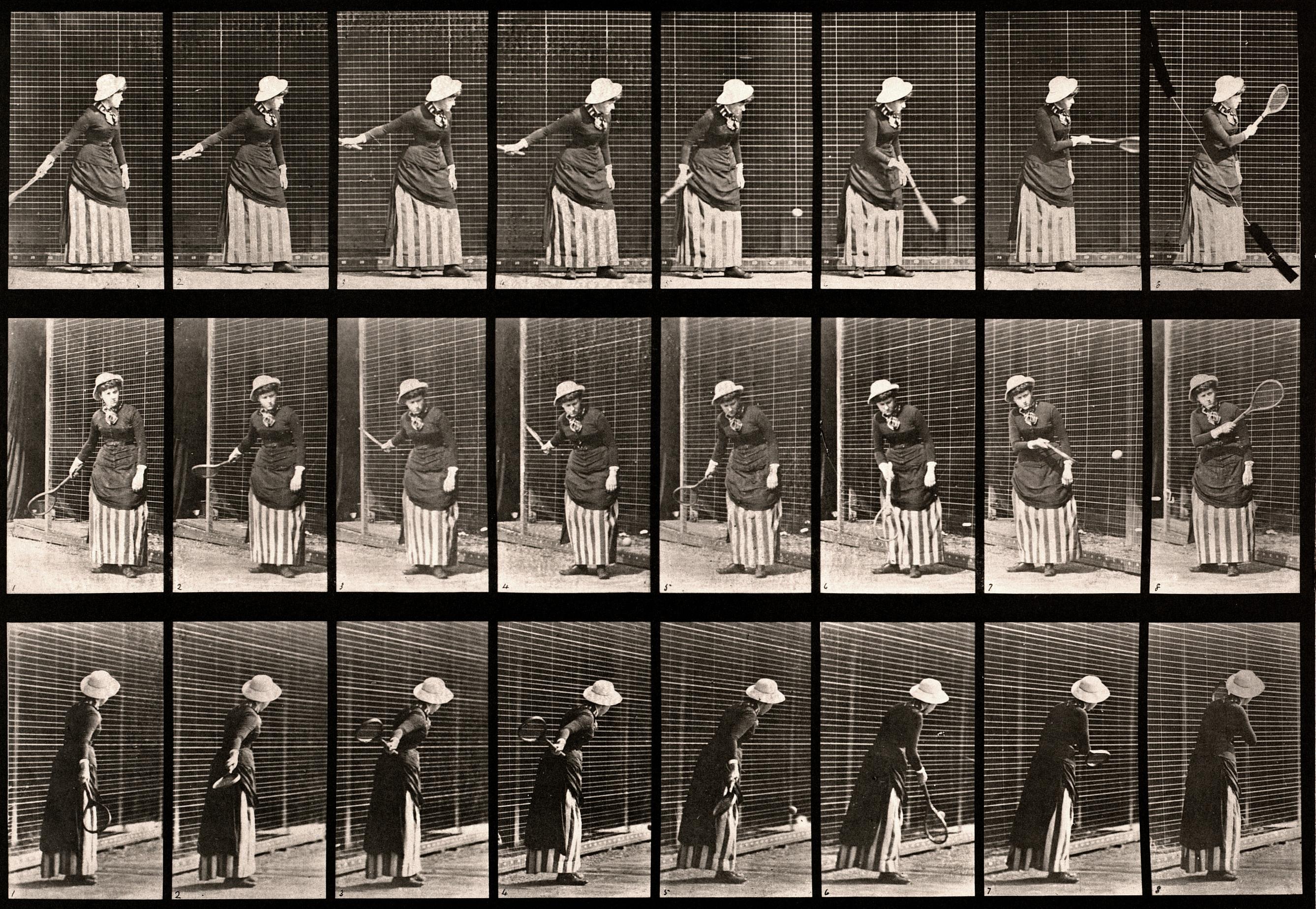 Eadweard Muybridge Black and White Photograph - Human and Animal Locomotion. Plate 297.