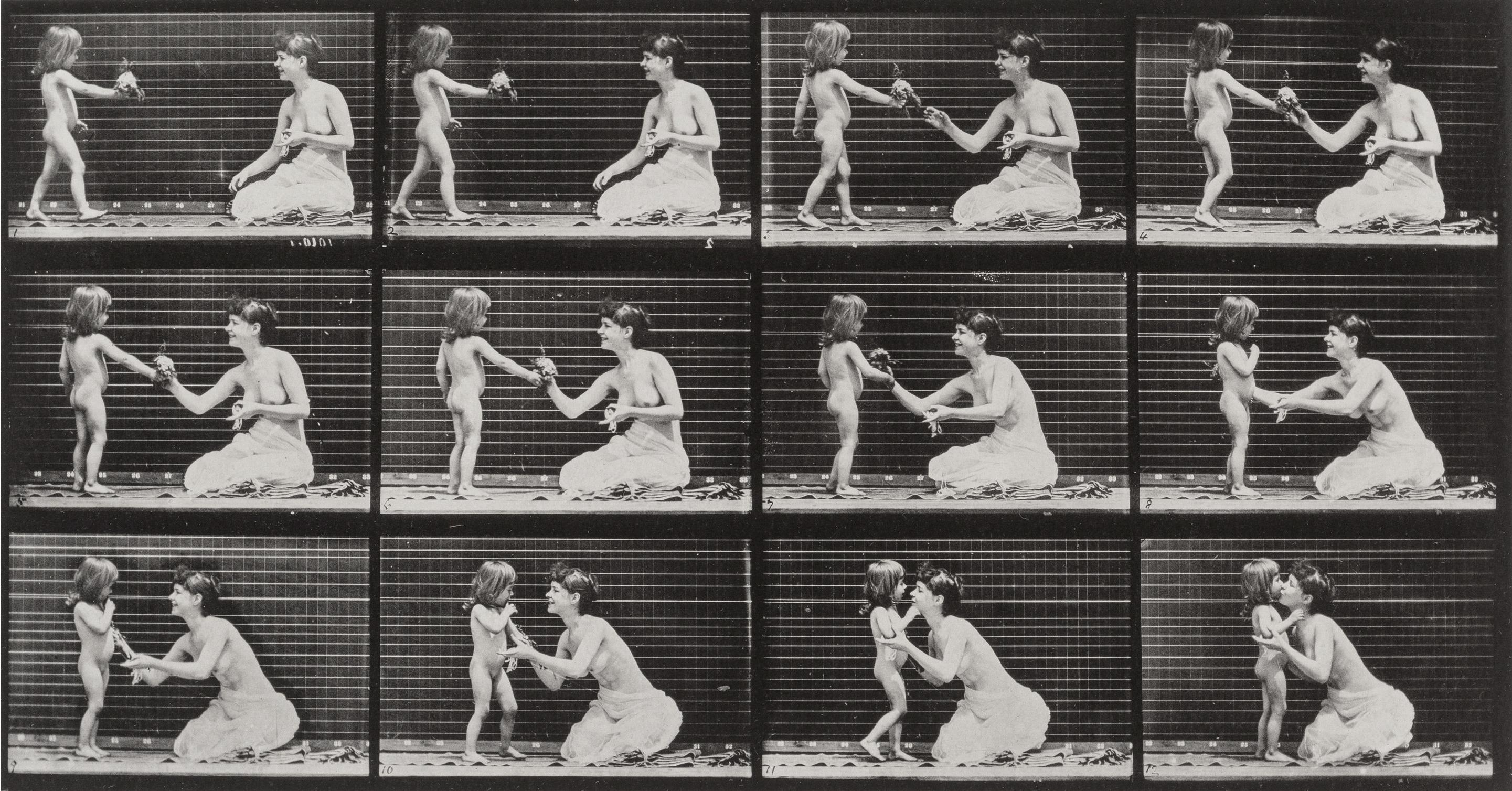 Eadweard Muybridge Figurative Photograph - Human and Animal Locomotion. Plate 465.