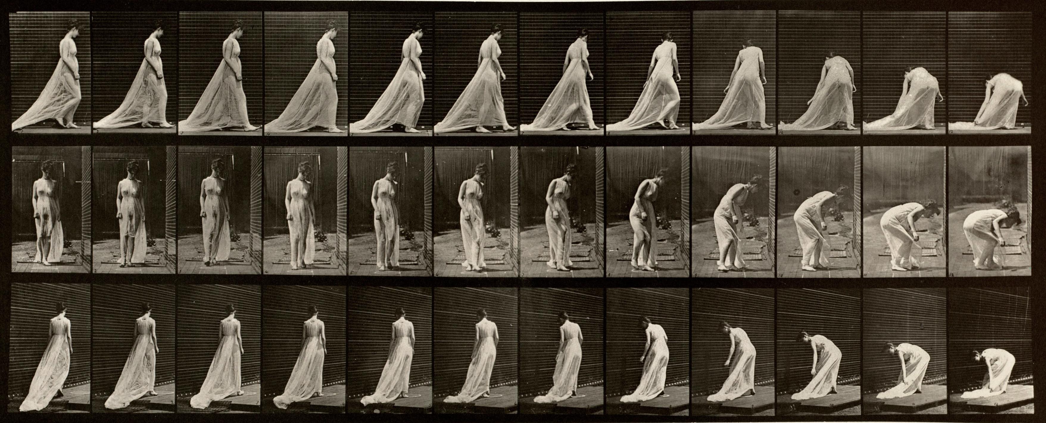Eadweard Muybridge Figurative Photograph - Human and Animal Locomotion. Plate 56. 
