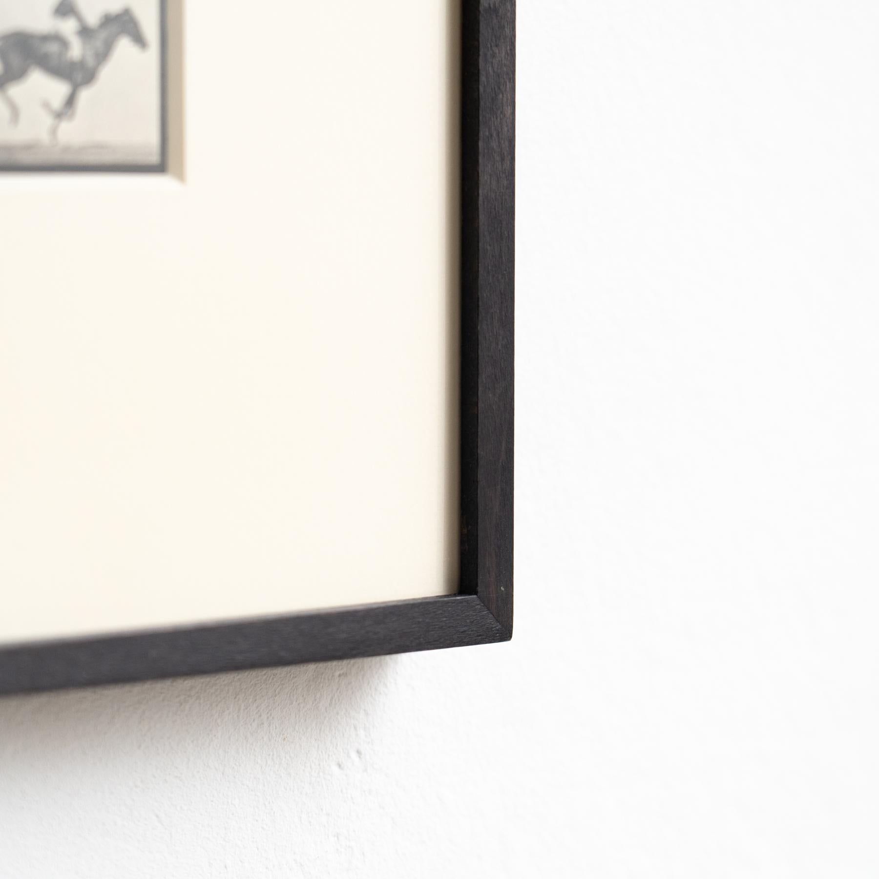 Fotografia in bianco e nero di Eadweard Muybridge con cornice - Studio di un cavallo in movimento in vendita 5