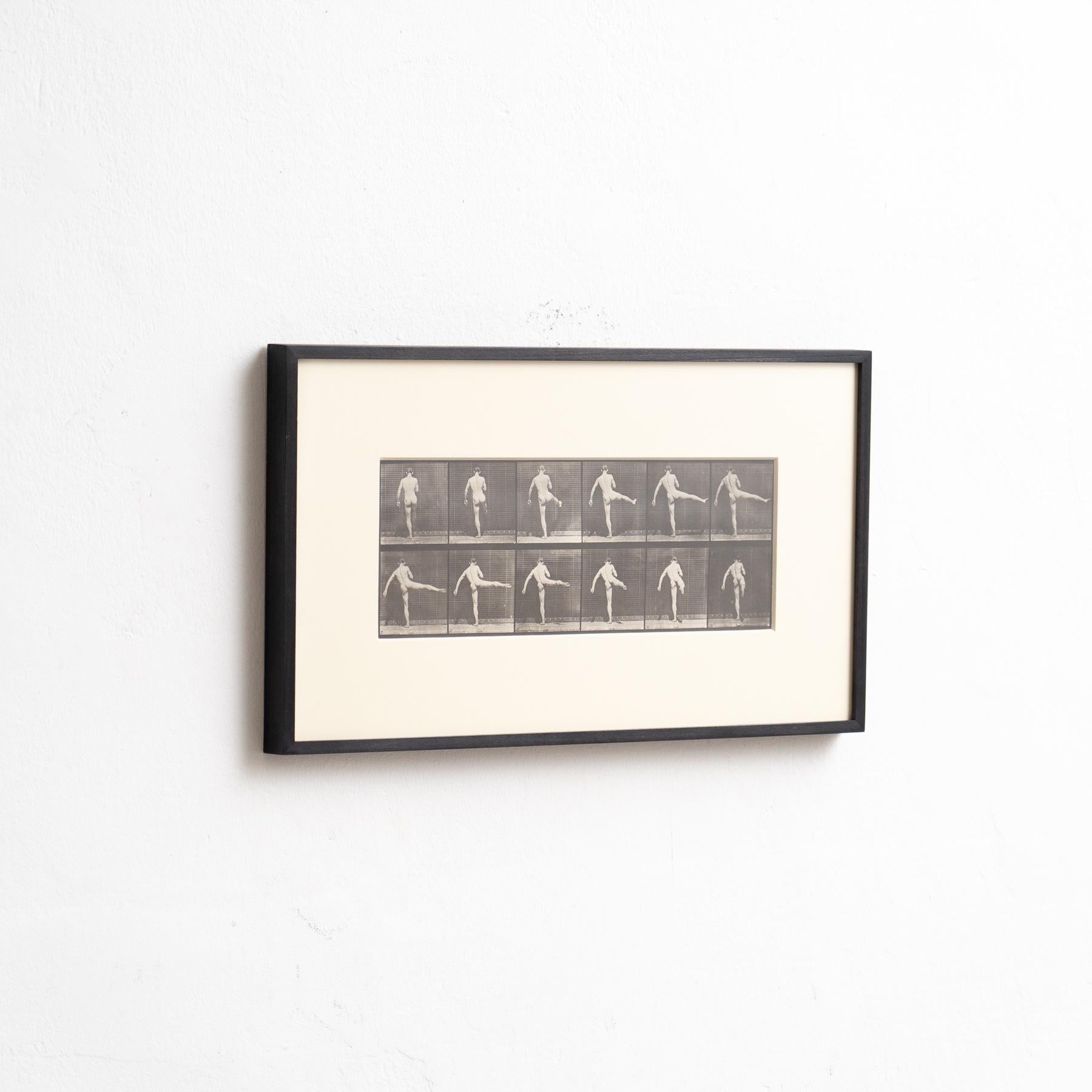 Eadweard Muybridge Gerahmte Schwarz-Weiß-Fotografie - Mann in Bewegung Studie (Italienisch) im Angebot