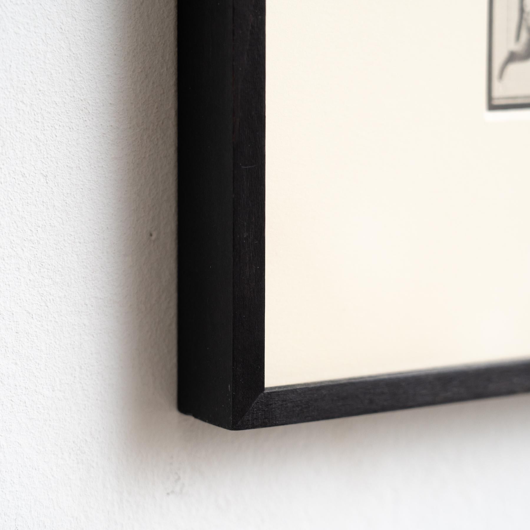 Fotografia in bianco e nero con cornice di Eadweard Muybridge - Studio di scimmia in movimento in vendita 5