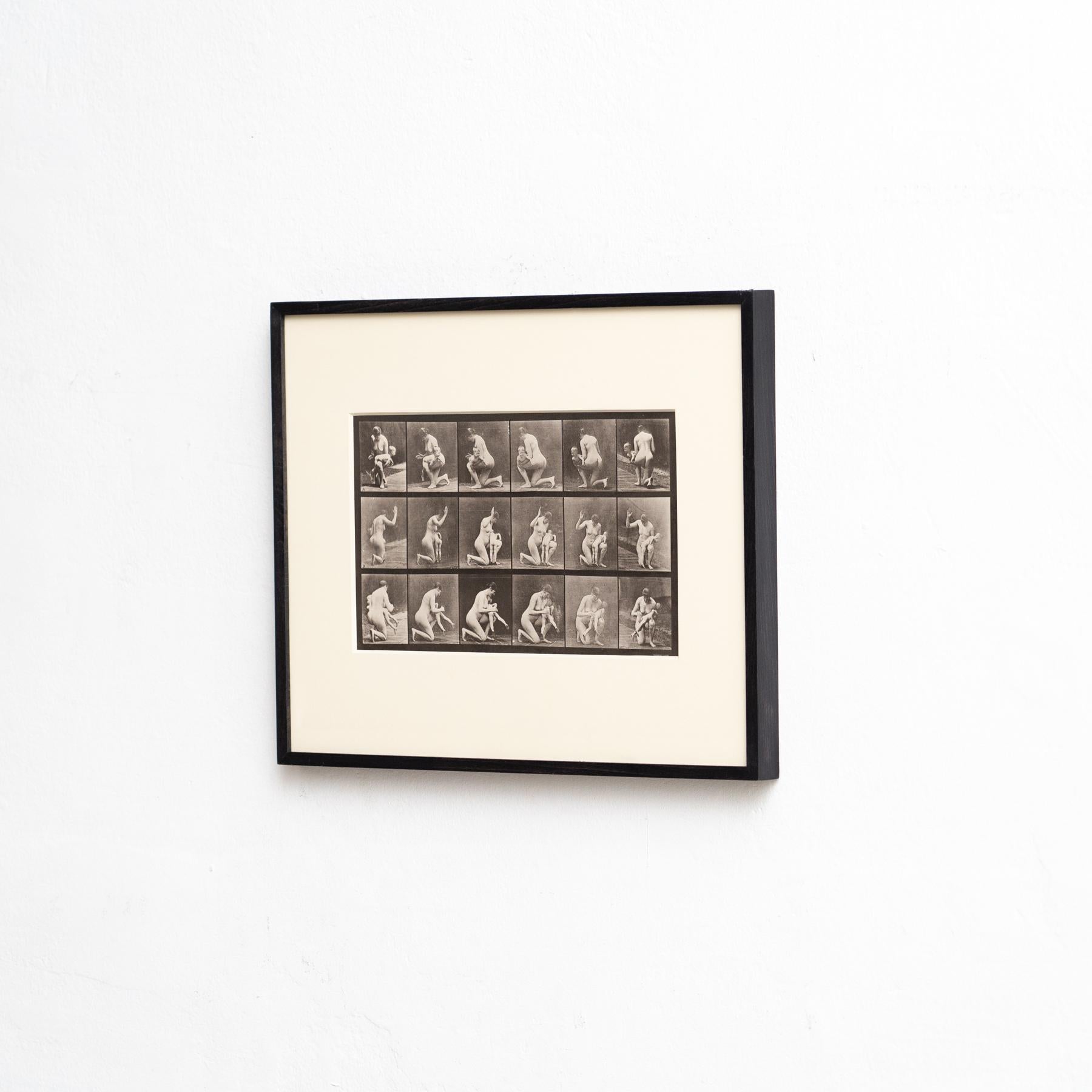 Mid-Century Modern Eadweard Muybridge Framed Black and White Photography - Women in Motion Study For Sale