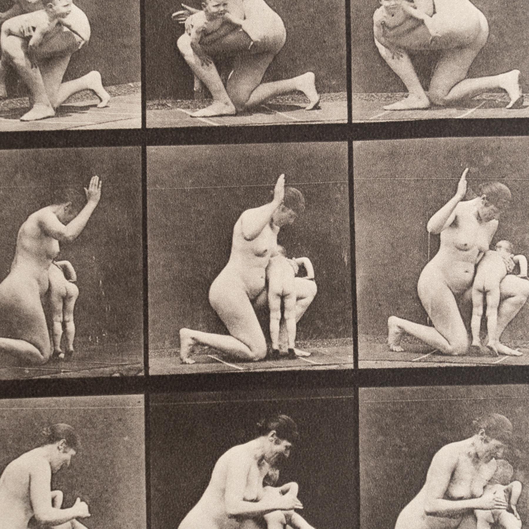 Italian Eadweard Muybridge Framed Black and White Photography - Women in Motion Study For Sale