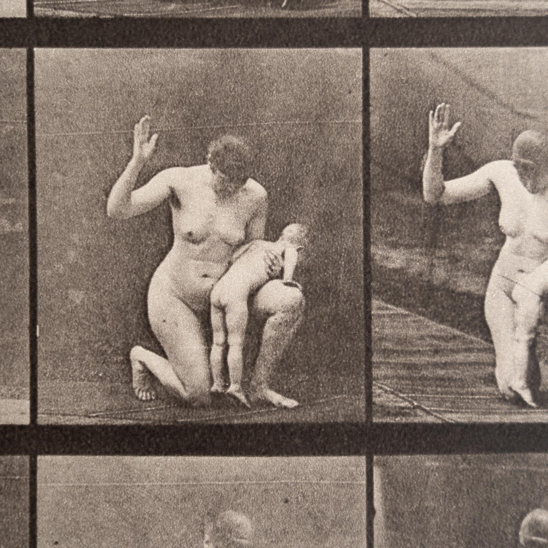 Paper Eadweard Muybridge Framed Black and White Photography - Women in Motion Study For Sale