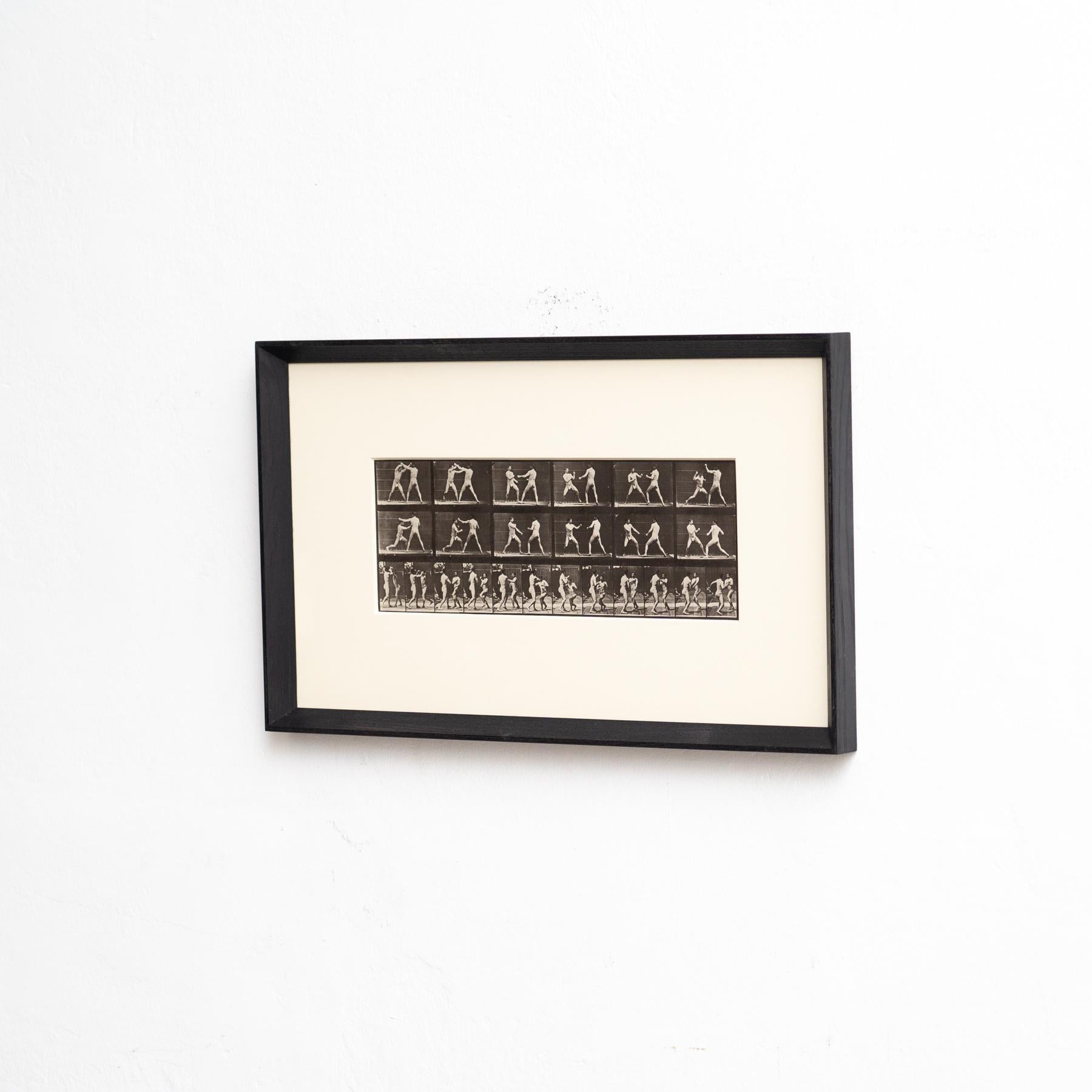 Mid-Century Modern Eadweard Muybridge - Framed Photography, Two Men Fighting in Motion Study For Sale