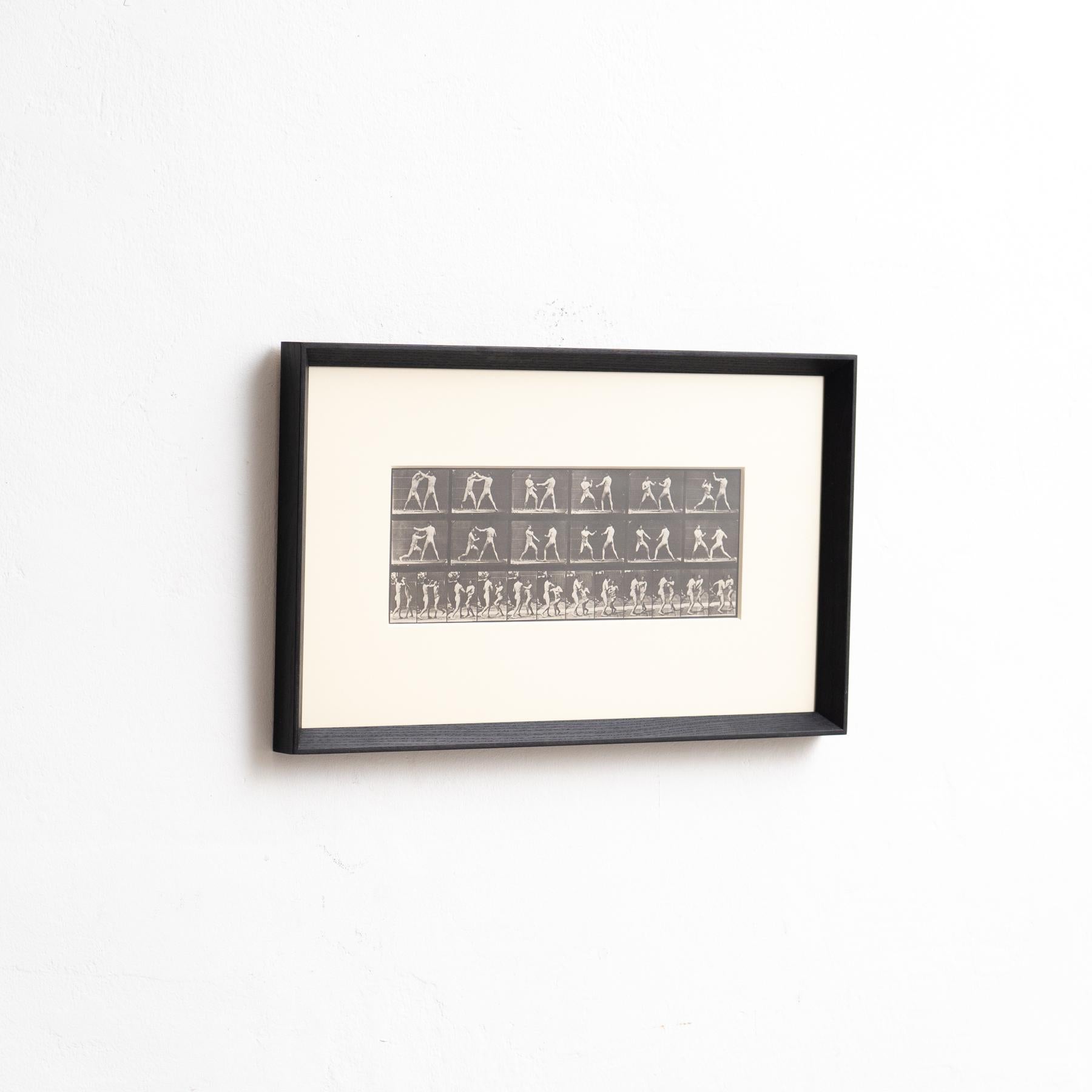 Italian Eadweard Muybridge - Framed Photography, Two Men Fighting in Motion Study For Sale