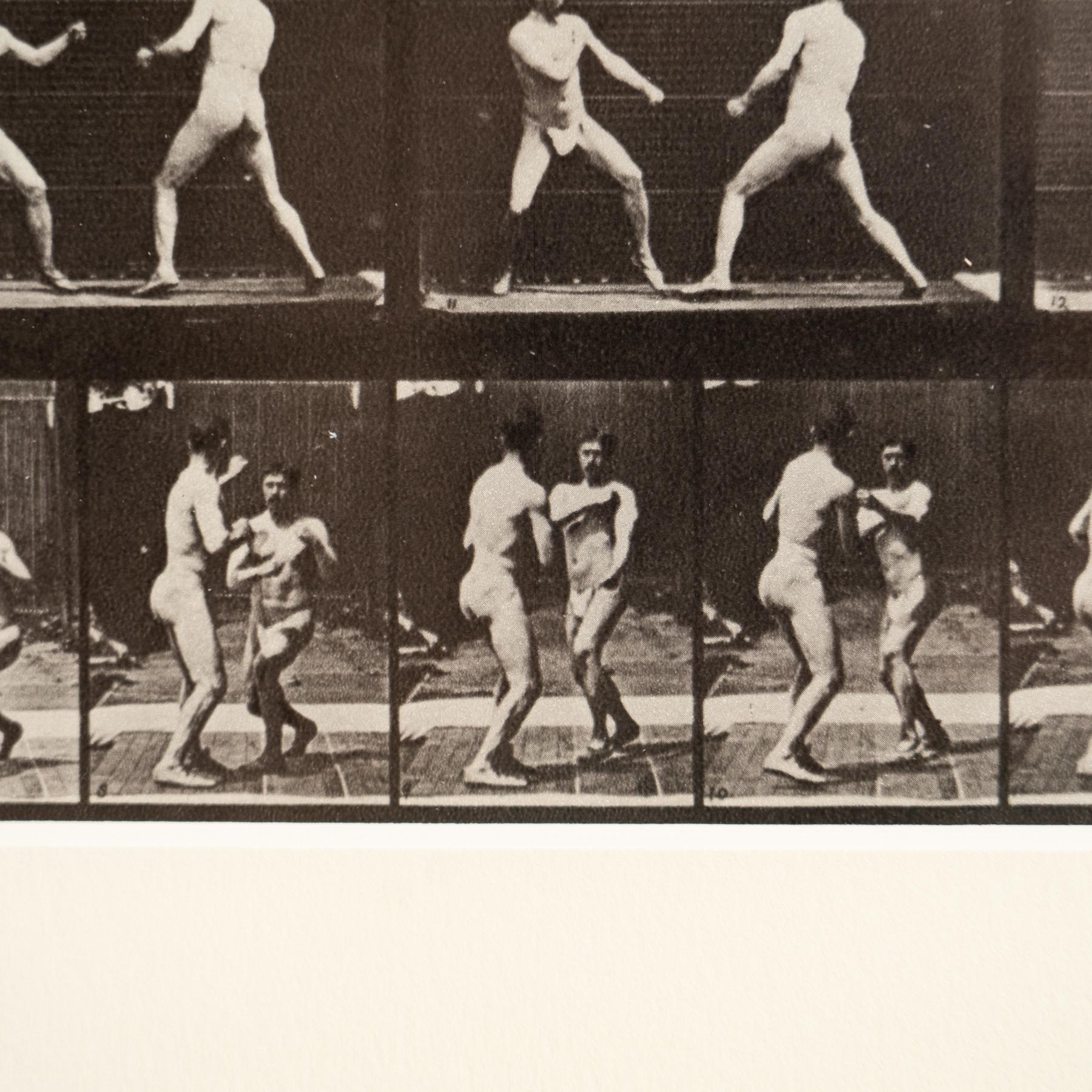 Eadweard Muybridge - Framed Photography, Two Men Fighting in Motion Study For Sale 1