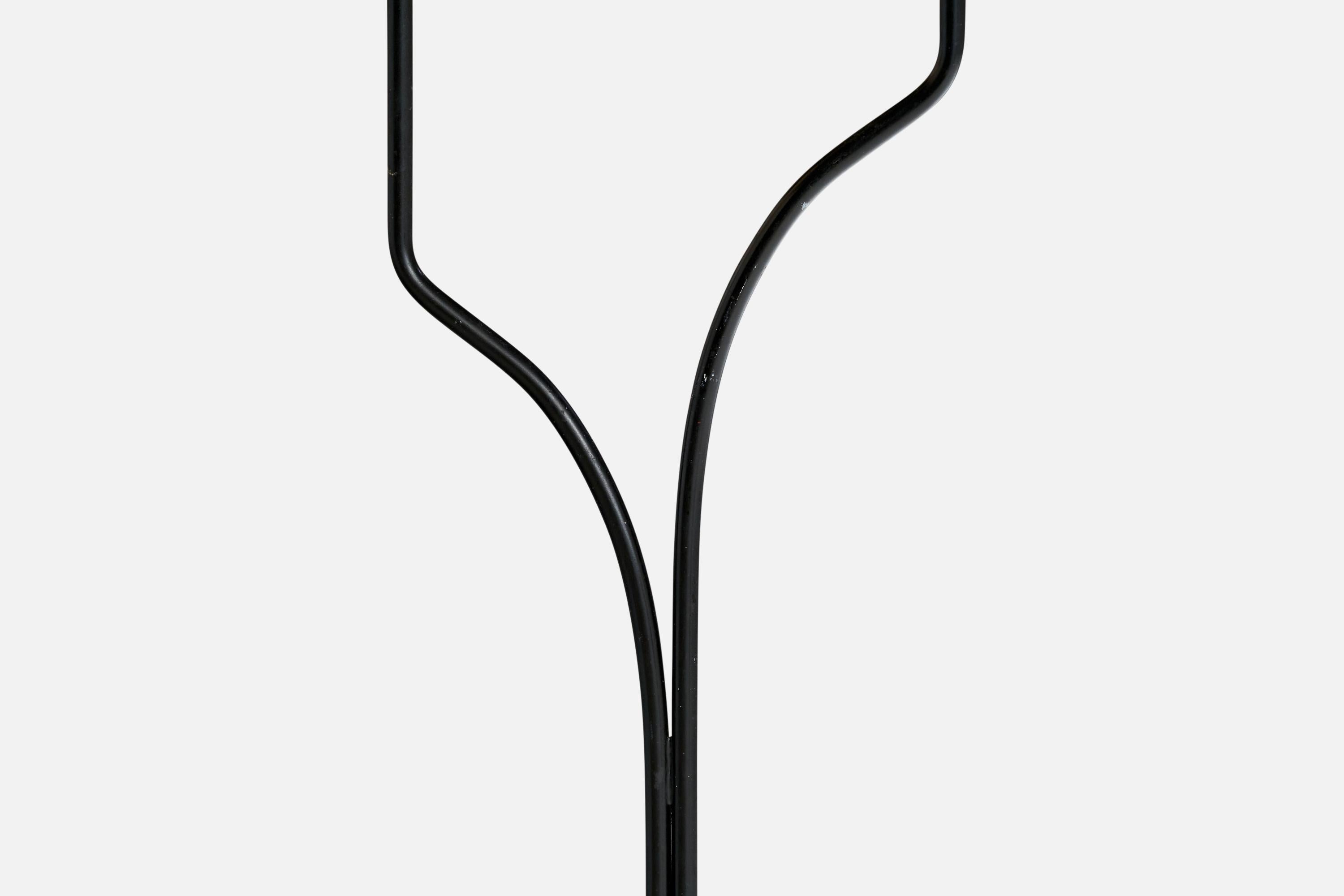 Milieu du XXe siècle EAE, lampadaire, laiton, métal, tissu, rotin, Suède, années 1960 en vente