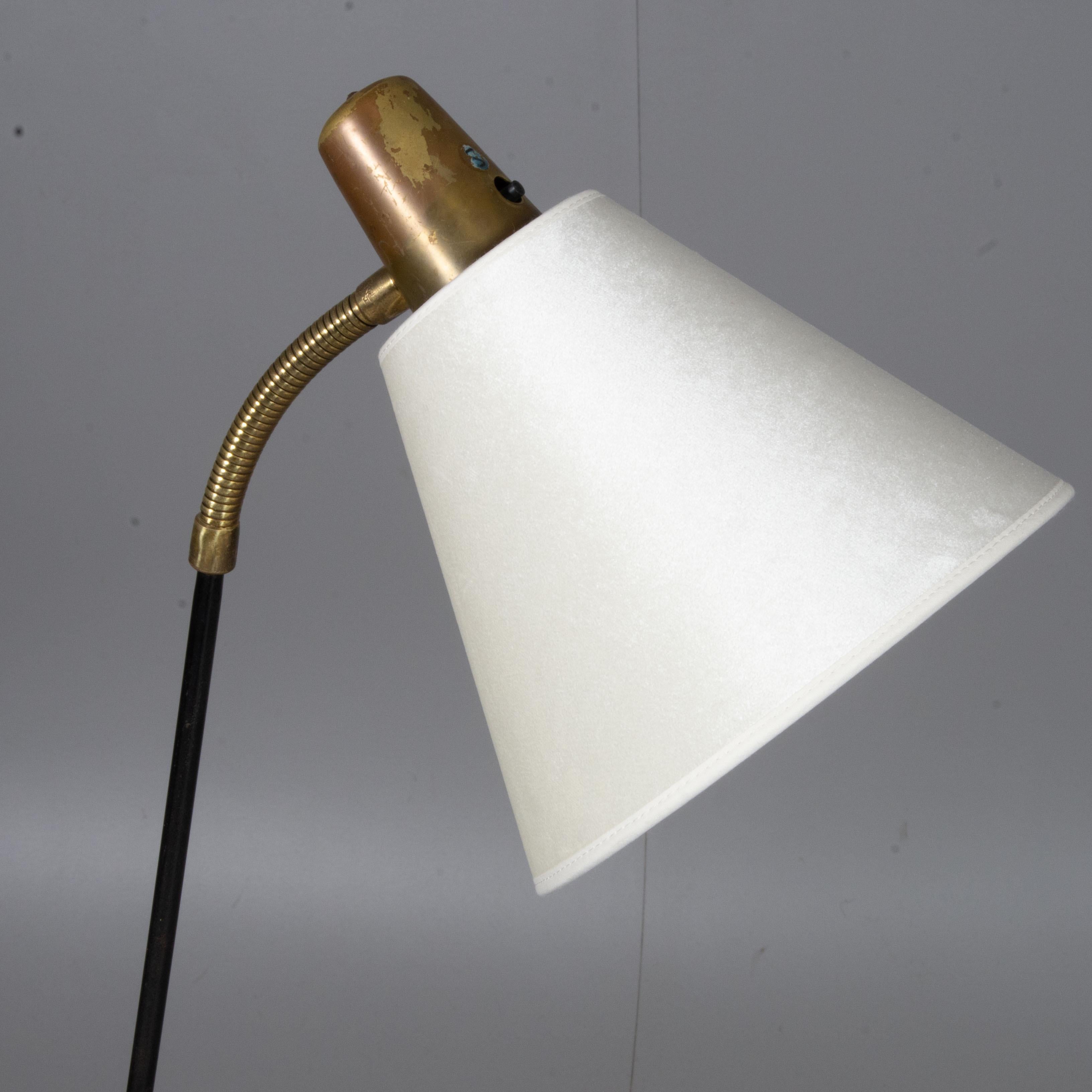 Modern EAE Midcentury Brass and Black Floor Lamp