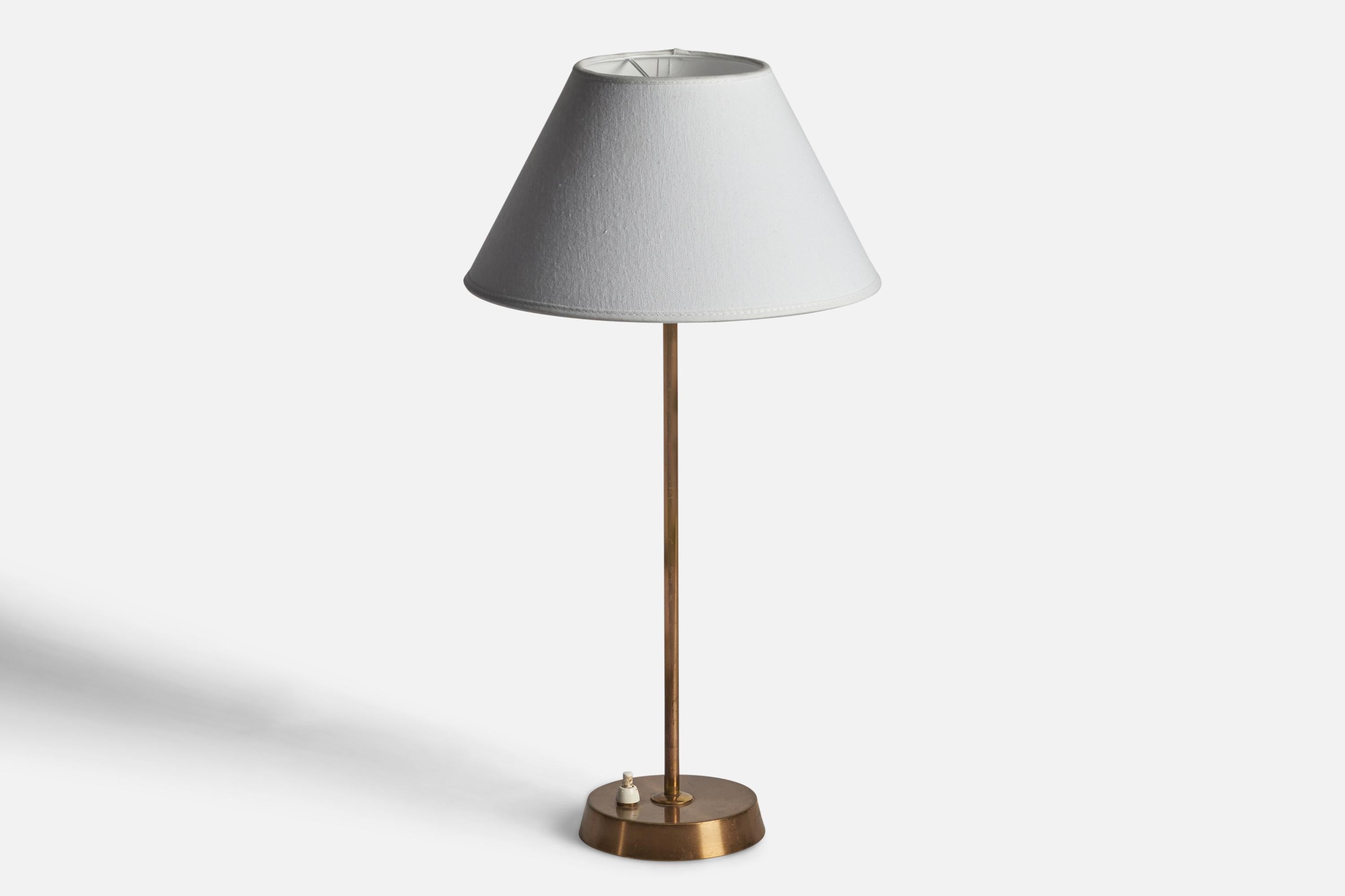 Mid-Century Modern EAE, Table Lamp, Brass, Sweden, 1950s For Sale