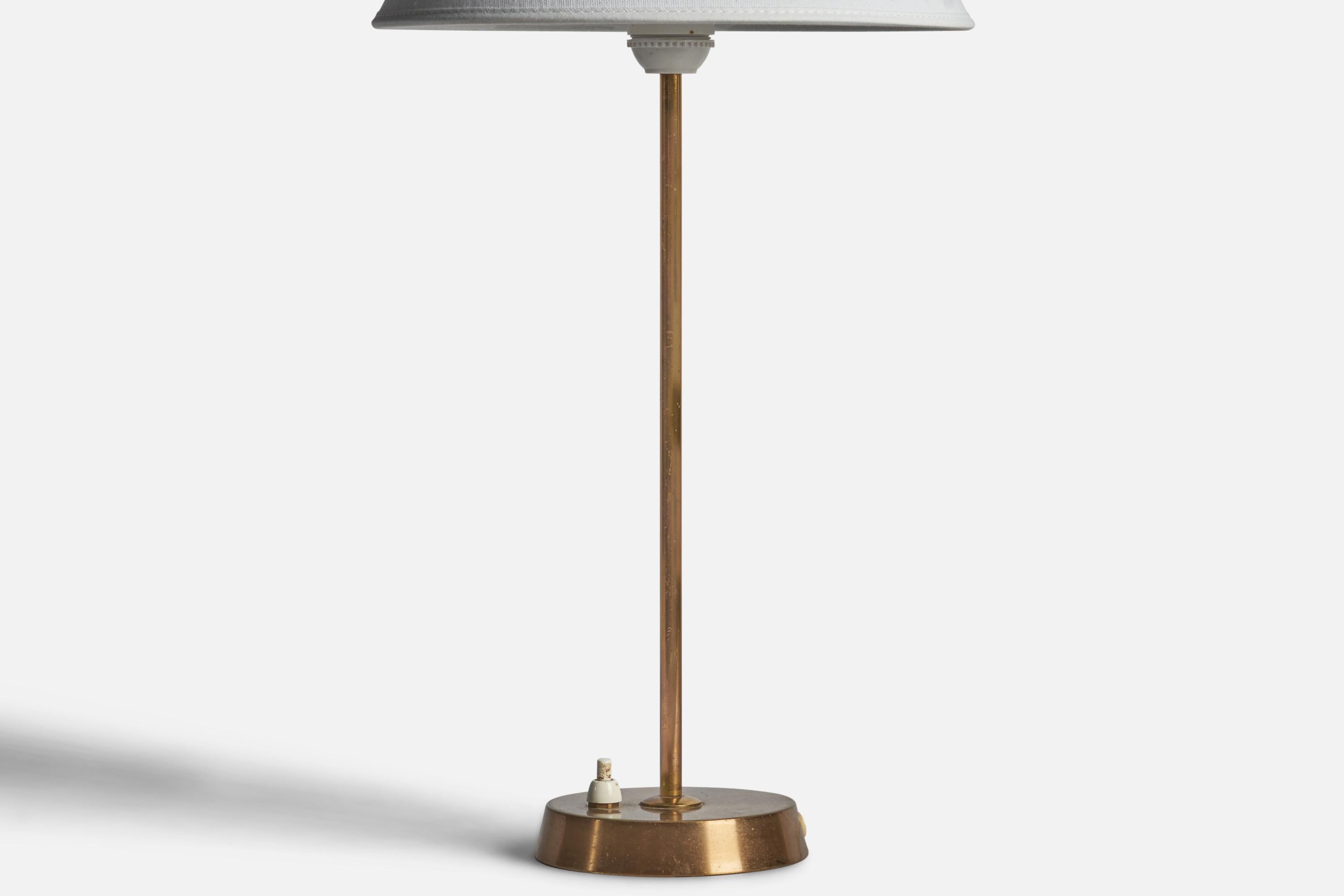Swedish EAE, Table Lamp, Brass, Sweden, 1950s For Sale