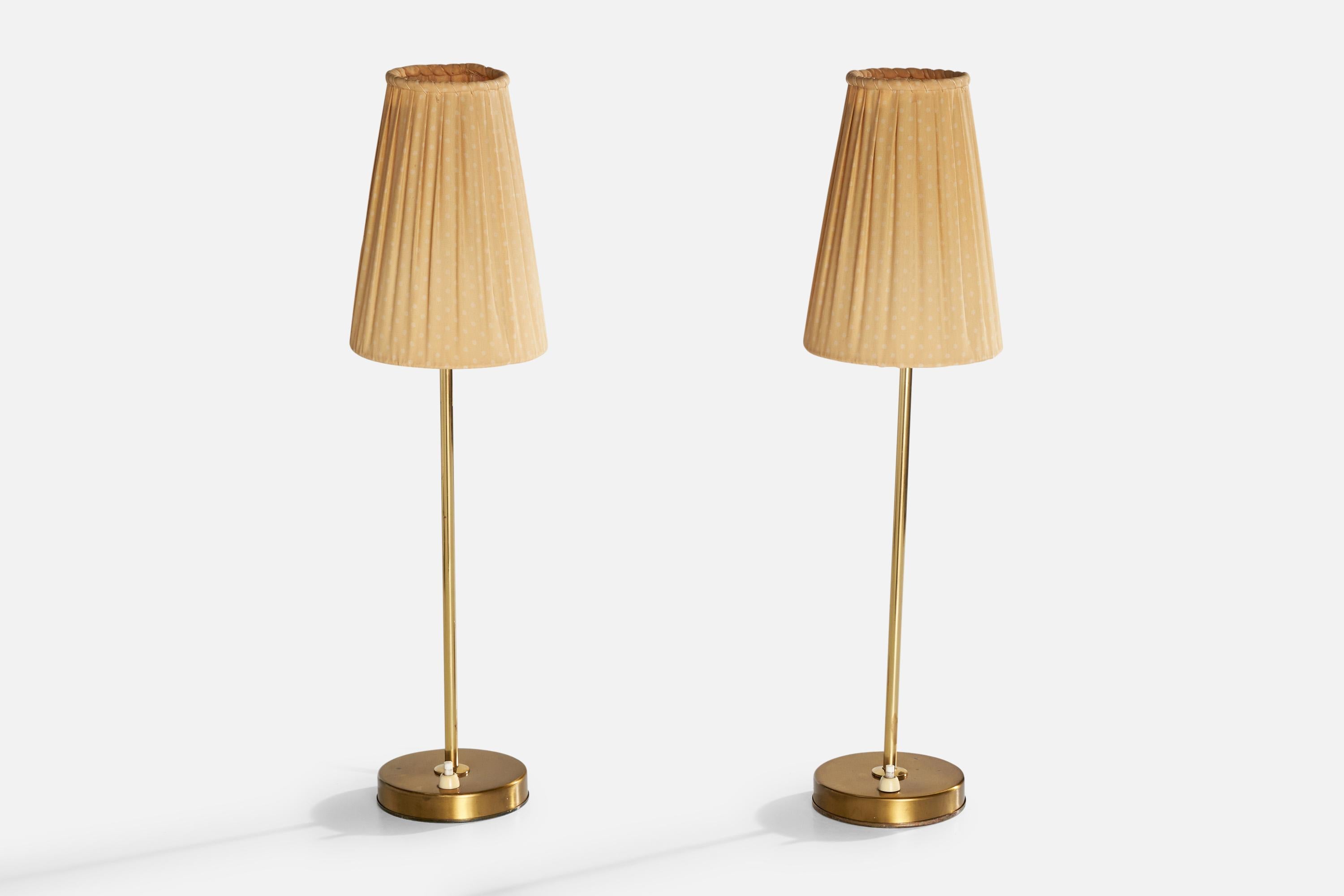 Scandinave moderne EAE, lampes de table, laiton, Fabrice, Suède, années 1950 en vente