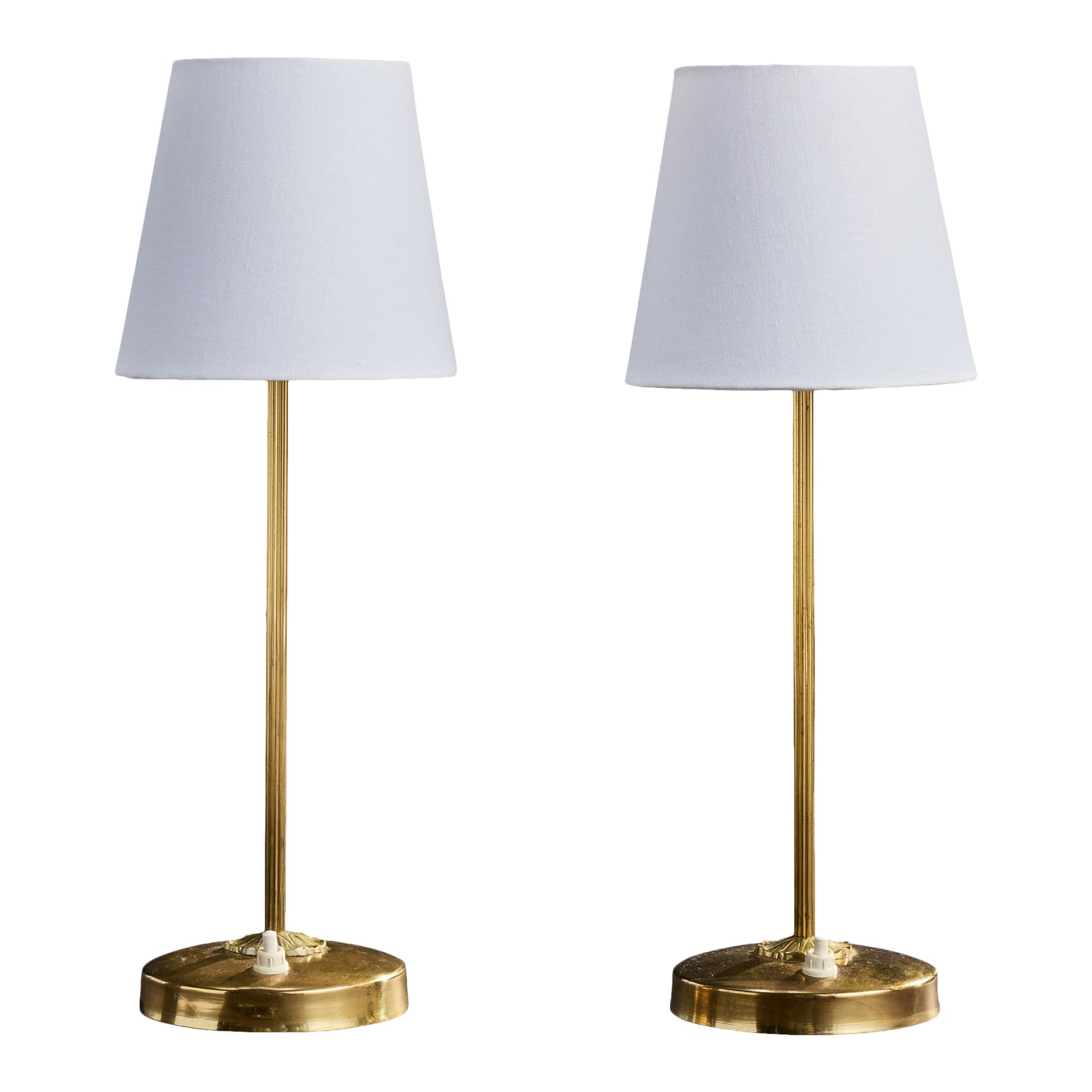EAE, lampes de table, laiton, Fabrice, Suède, années 1950