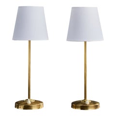 EAE, lampes de table, laiton, Fabrice, Suède, années 1950