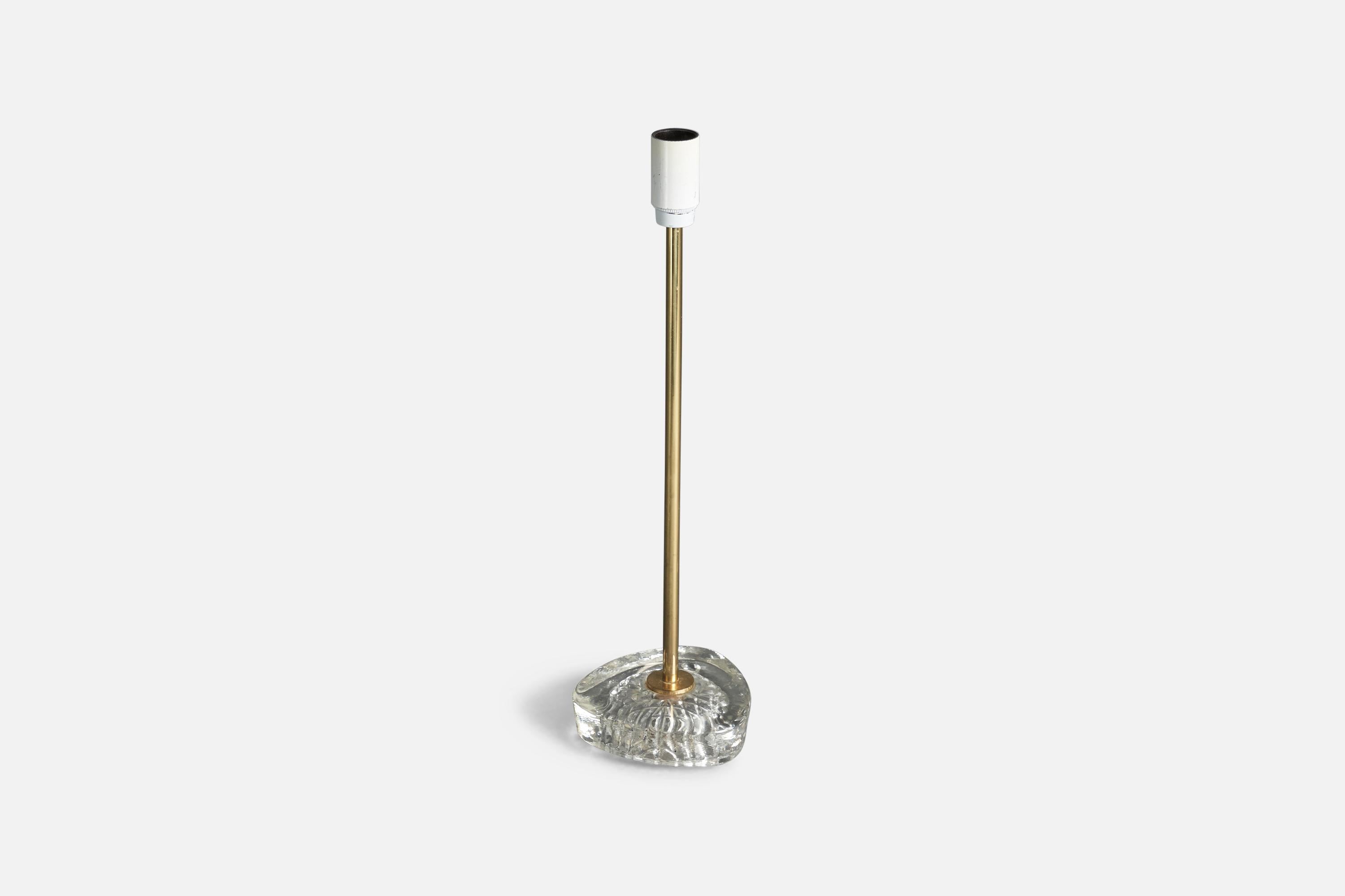 Swedish Eae, Table Lamps, Brass, Glass, Sweden, 1940s