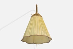 EAE, Wall Light, Brass, Fabric, Sweden, 1950s