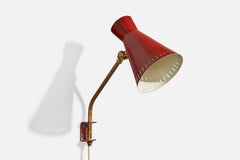 EAE, Wall Light, Brass, Metal, Sweden, 1950s