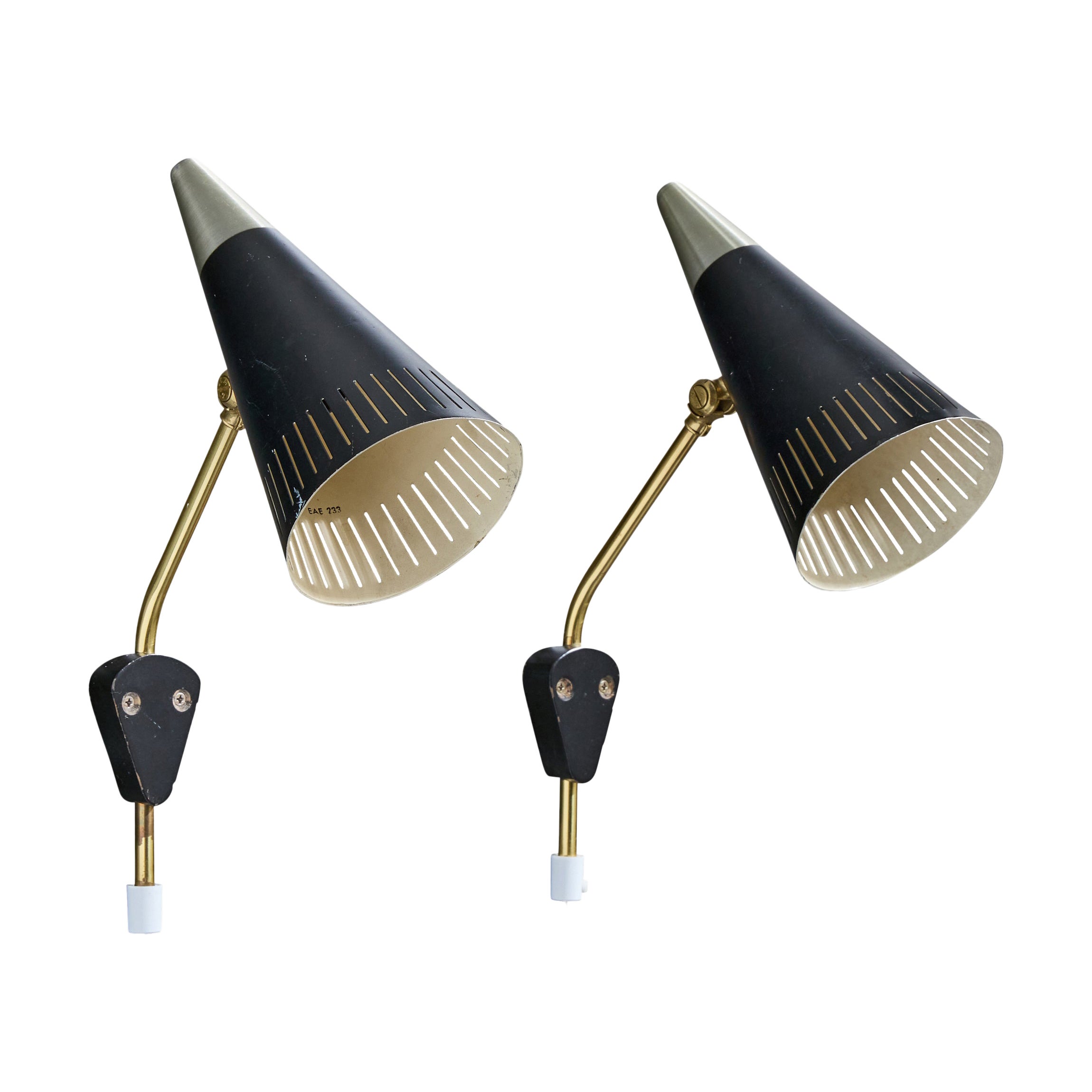 E.A.E., appliques, laiton, métal, Suède, années 1950 en vente