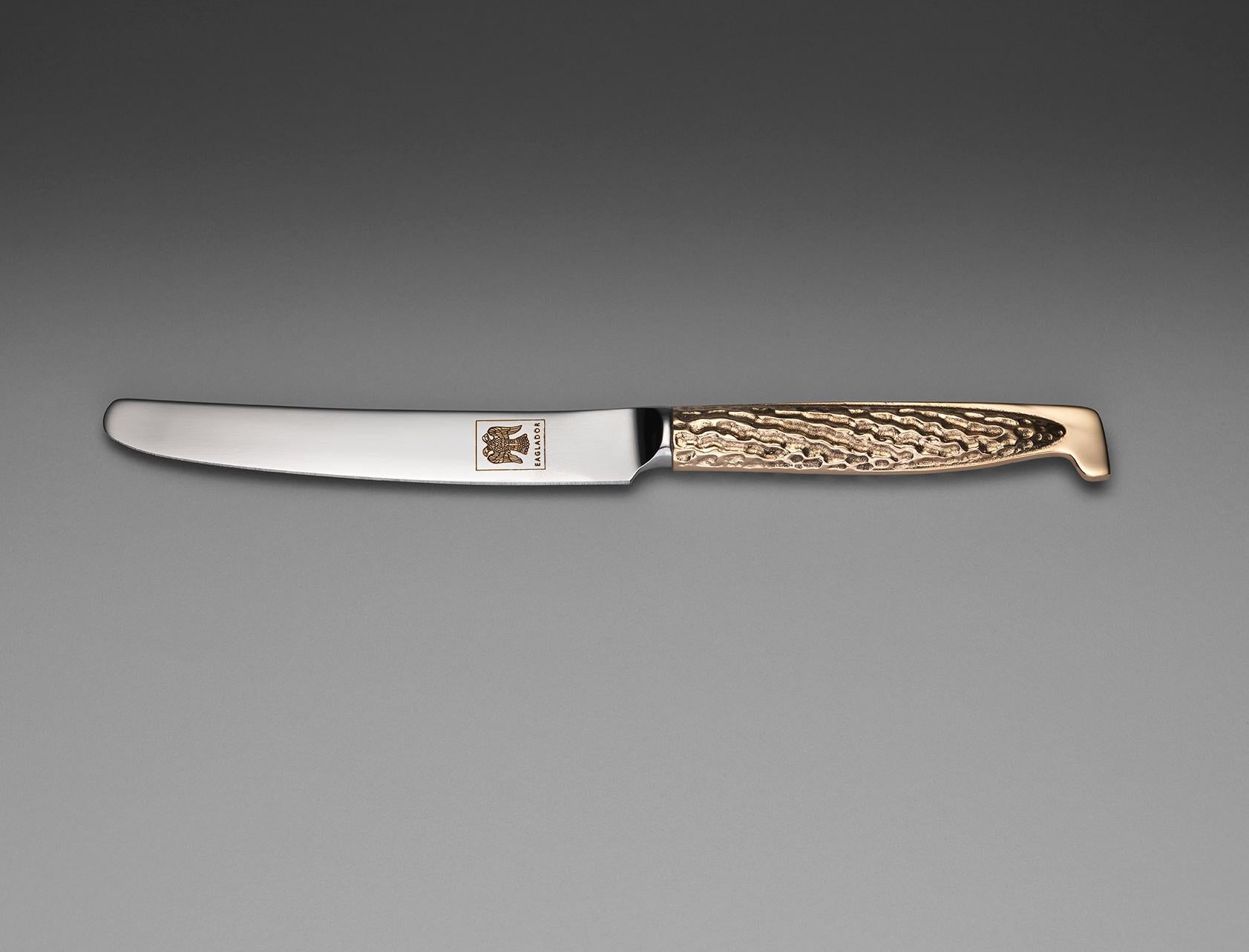 Bronze Eaglador Contemporary Cutlery, full set of 7 For Sale