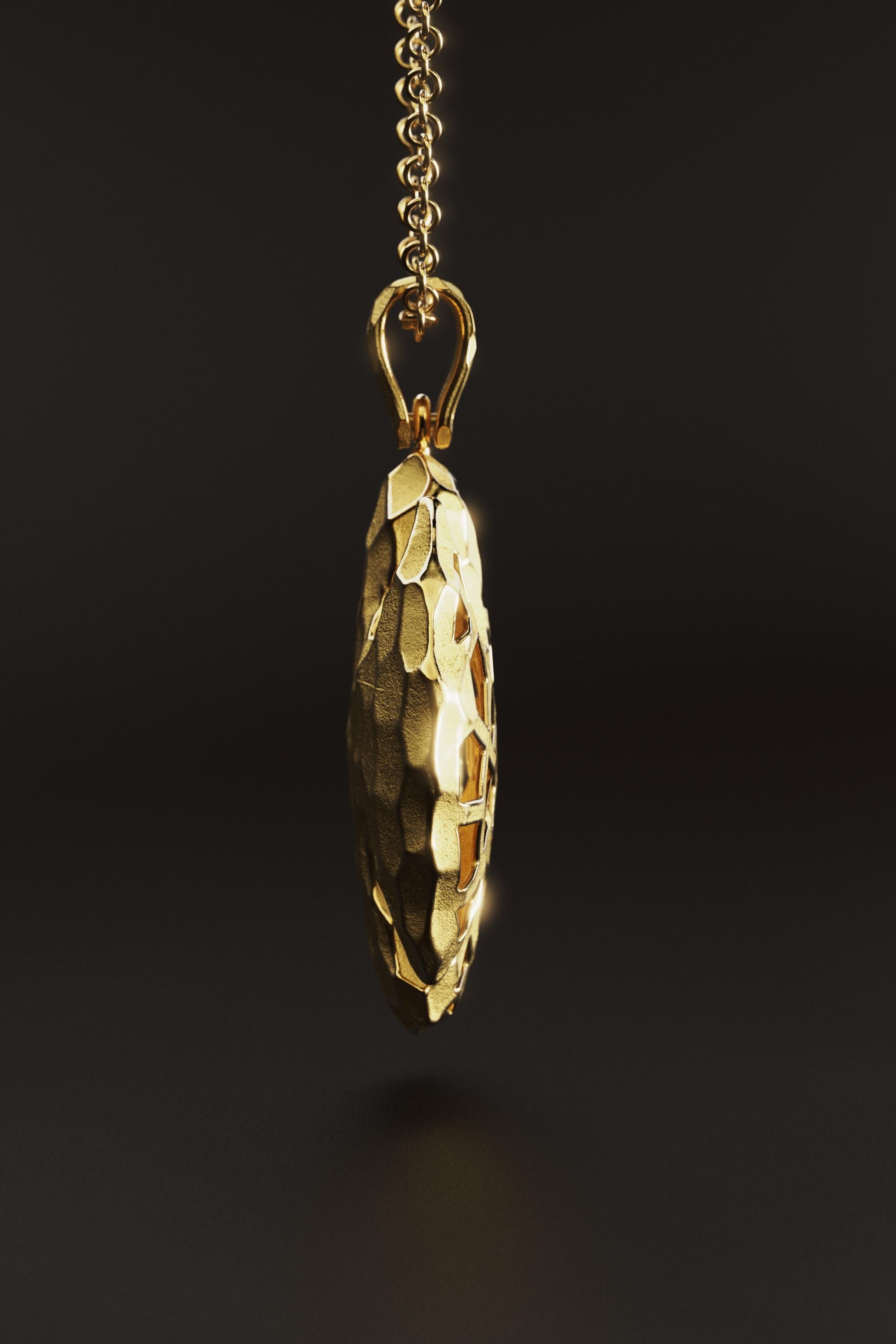 Eagle 18K Gold Pendant Necklace by Oltremare Gioielli Made in Italy For Sale 5