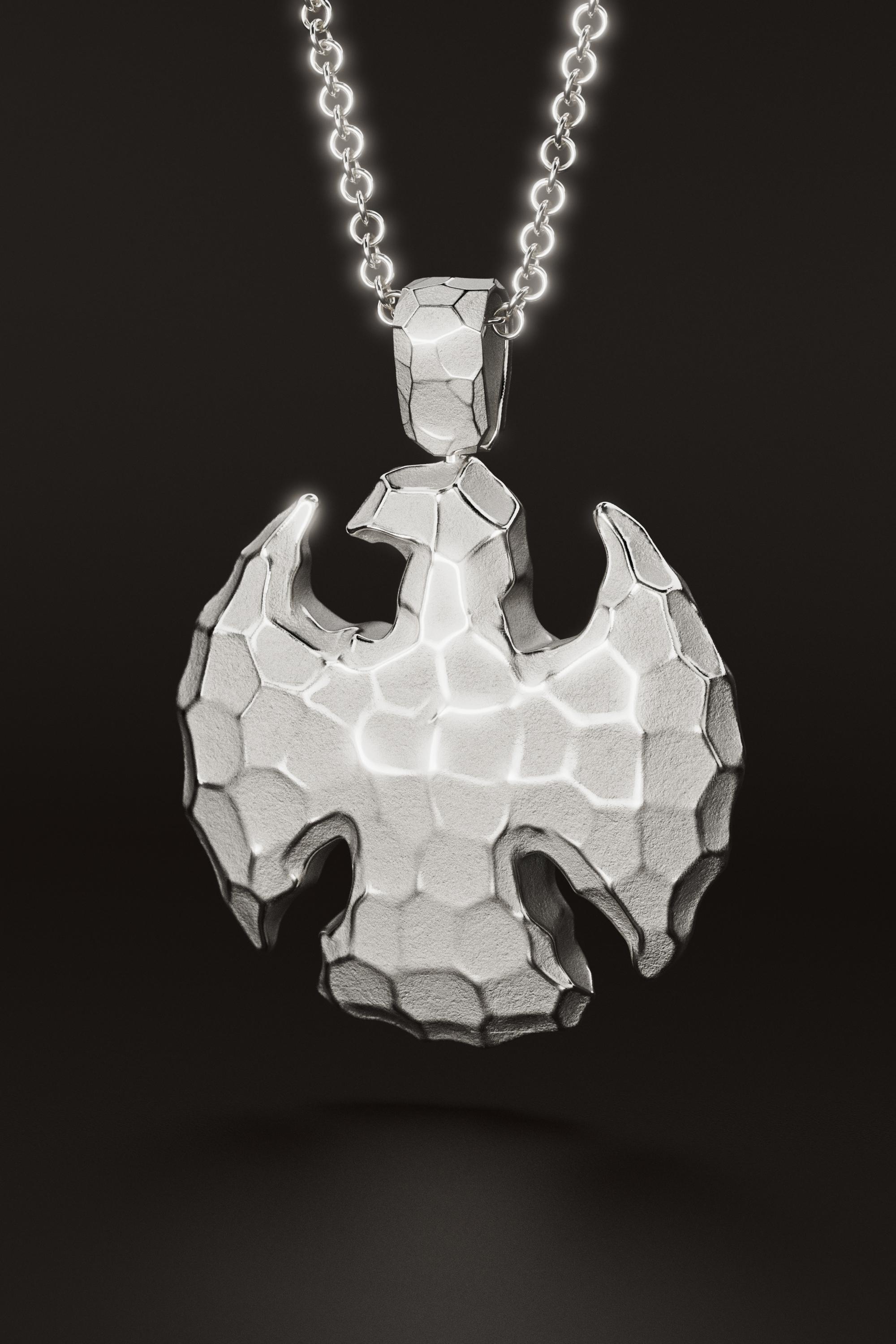 Eagle 18K Gold Pendant Necklace by Oltremare Gioielli Made in Italy For Sale 2