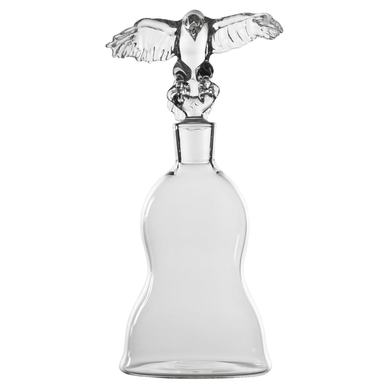 'Eagle Bottle' Hand Blown Glass Bottle by Simone Crestani For Sale