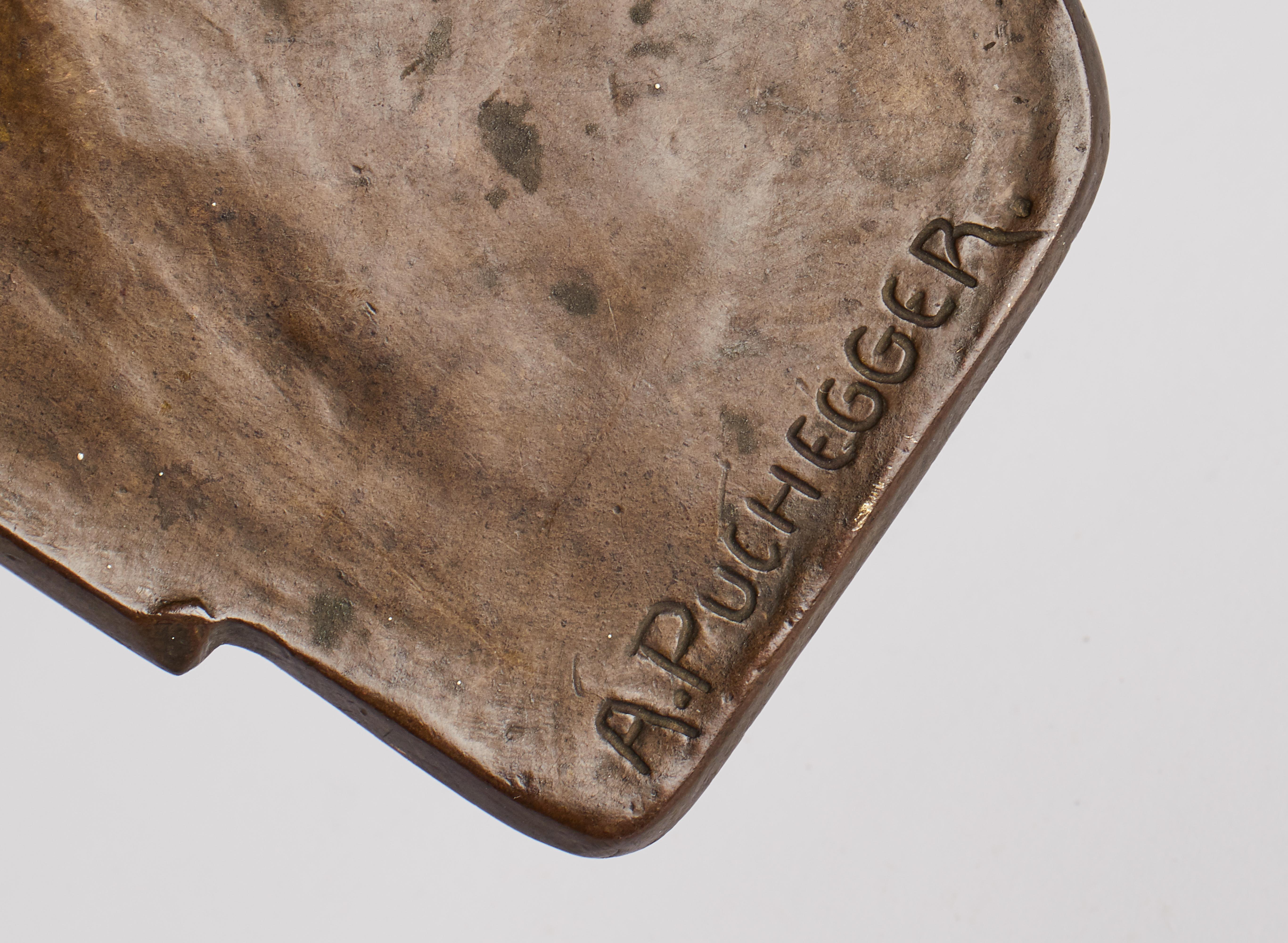 19th Century Eagle bronze inkwell, signed Anton Puchegger, Austria  circa 1890. For Sale
