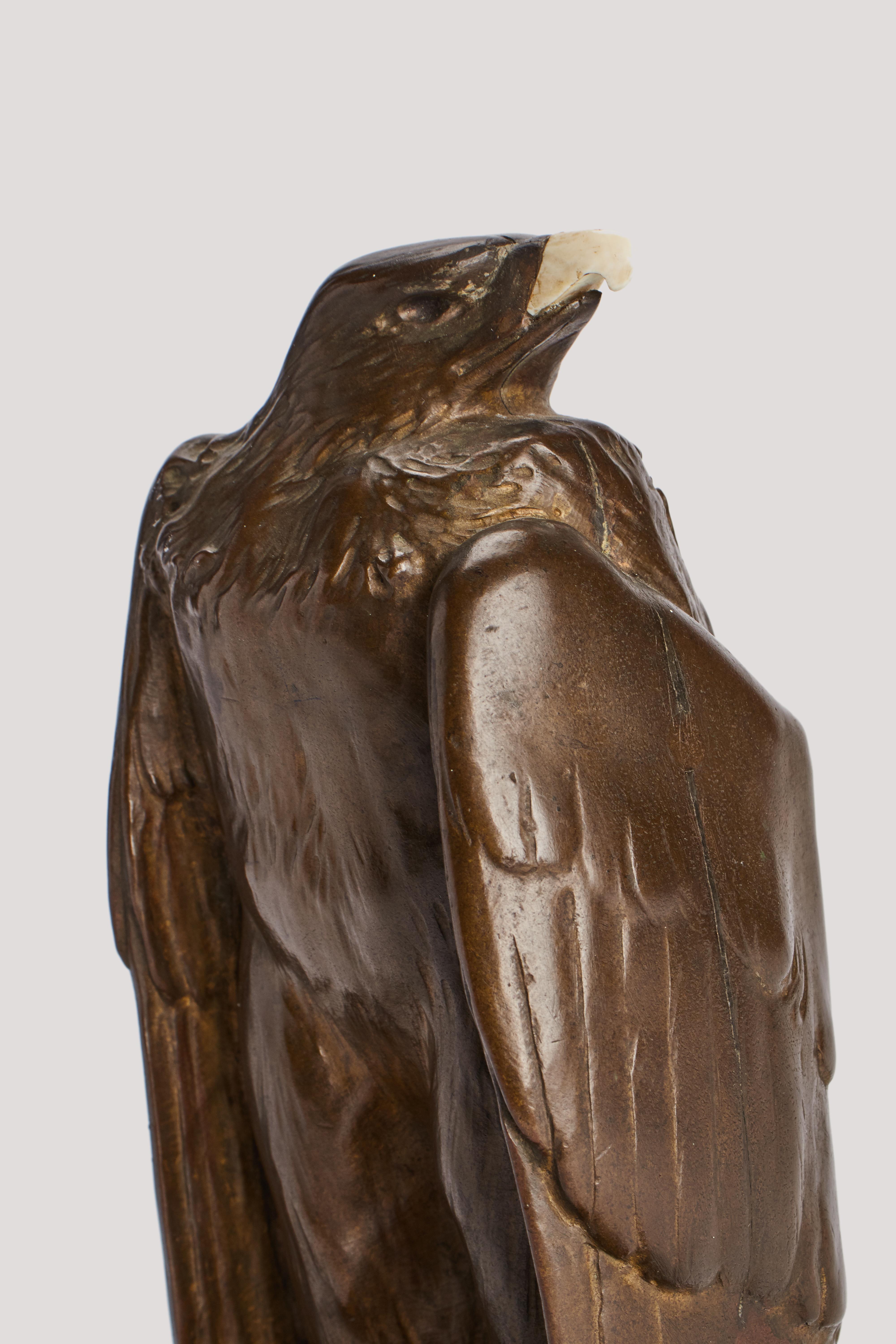 Eagle Bronze Inkwell, Signed Anton Puchegger, Austria, circa 1890 For Sale 1