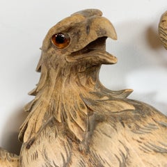 Eagle Crescent Mirror 1890 Black Forest Carving