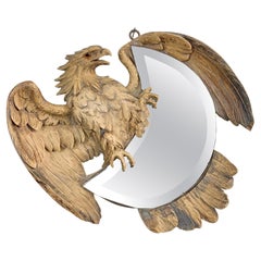 Aigle Croissant Miroir 1890 Black Forest Sculpture