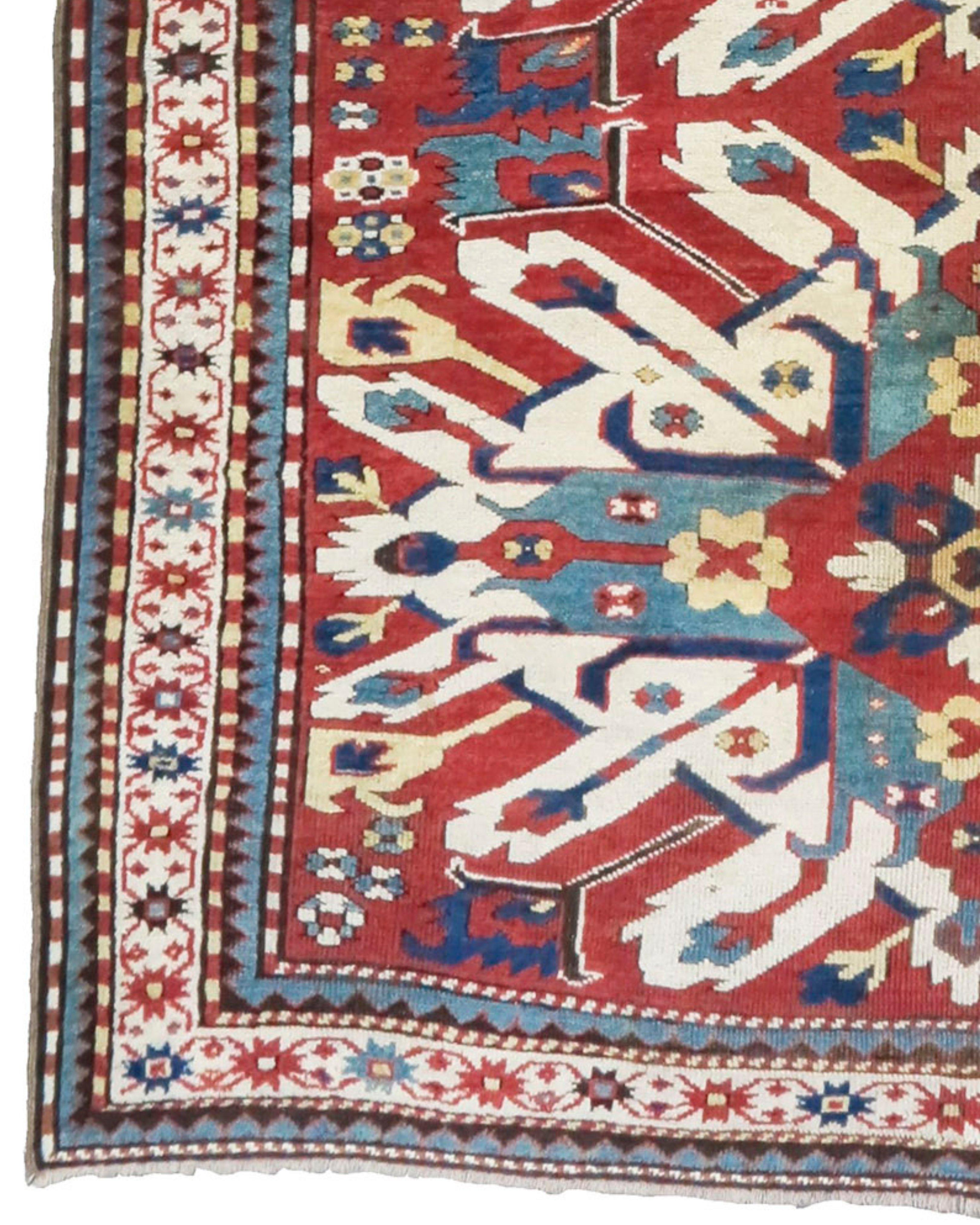 Hand-Knotted Eagle Karabagh Rug, 19th century For Sale