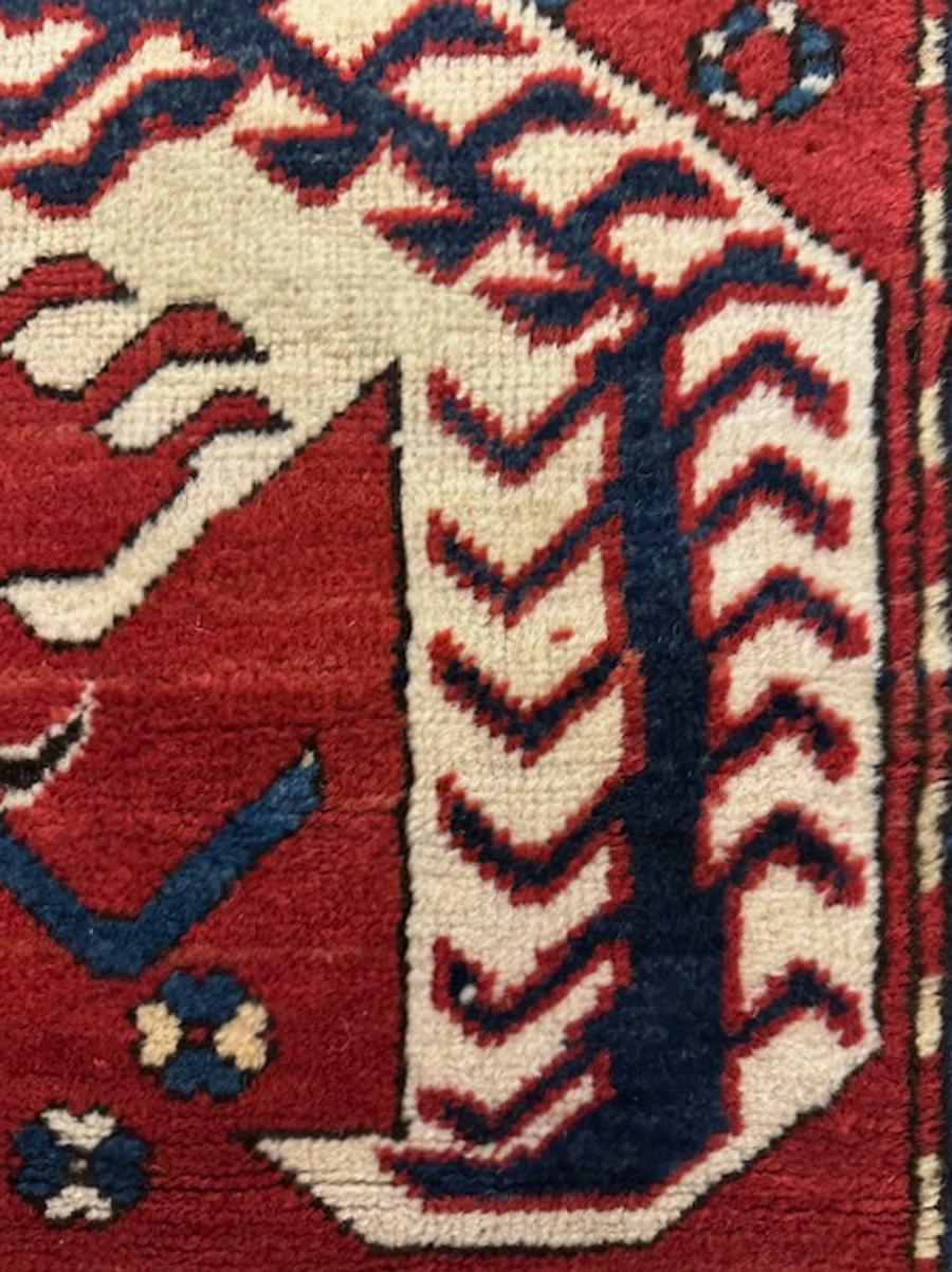 Hand-Woven Eagle Kazak rug For Sale